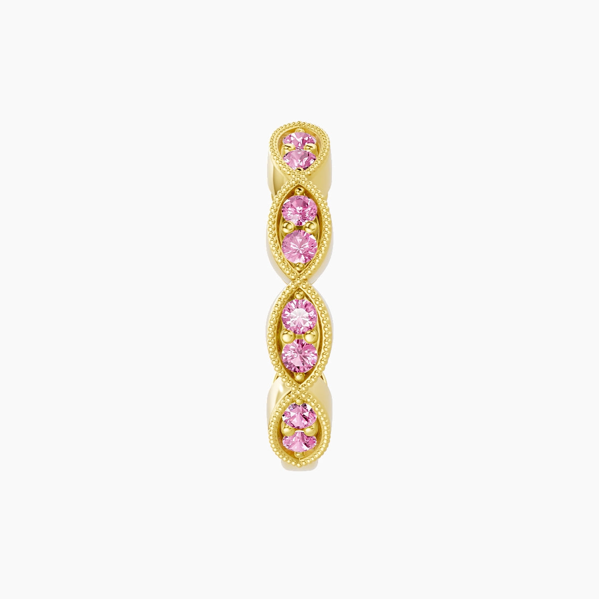 Bellona | 18k Yellow Gold 9.5 mm Pink Sapphire Hoop Piercing