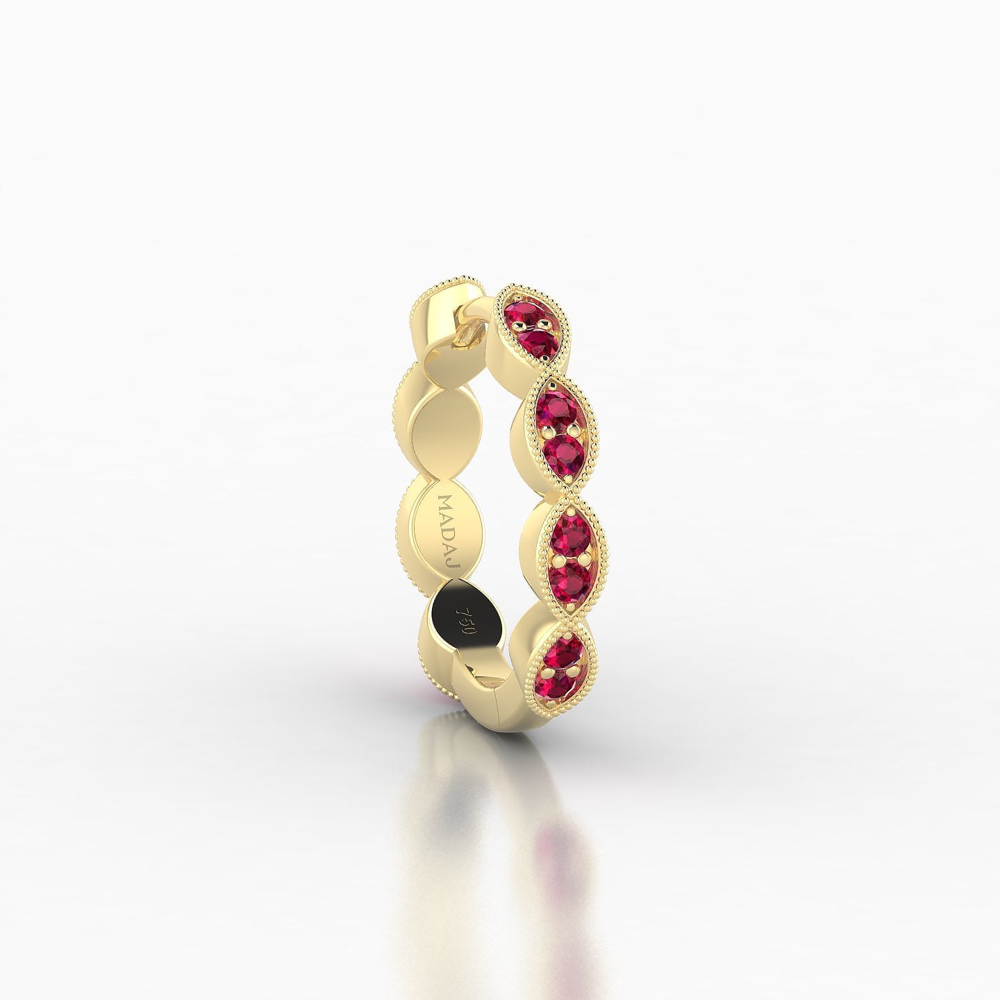 Bellona | 18k Yellow Gold 9.5 mm Ruby Hoop Piercing