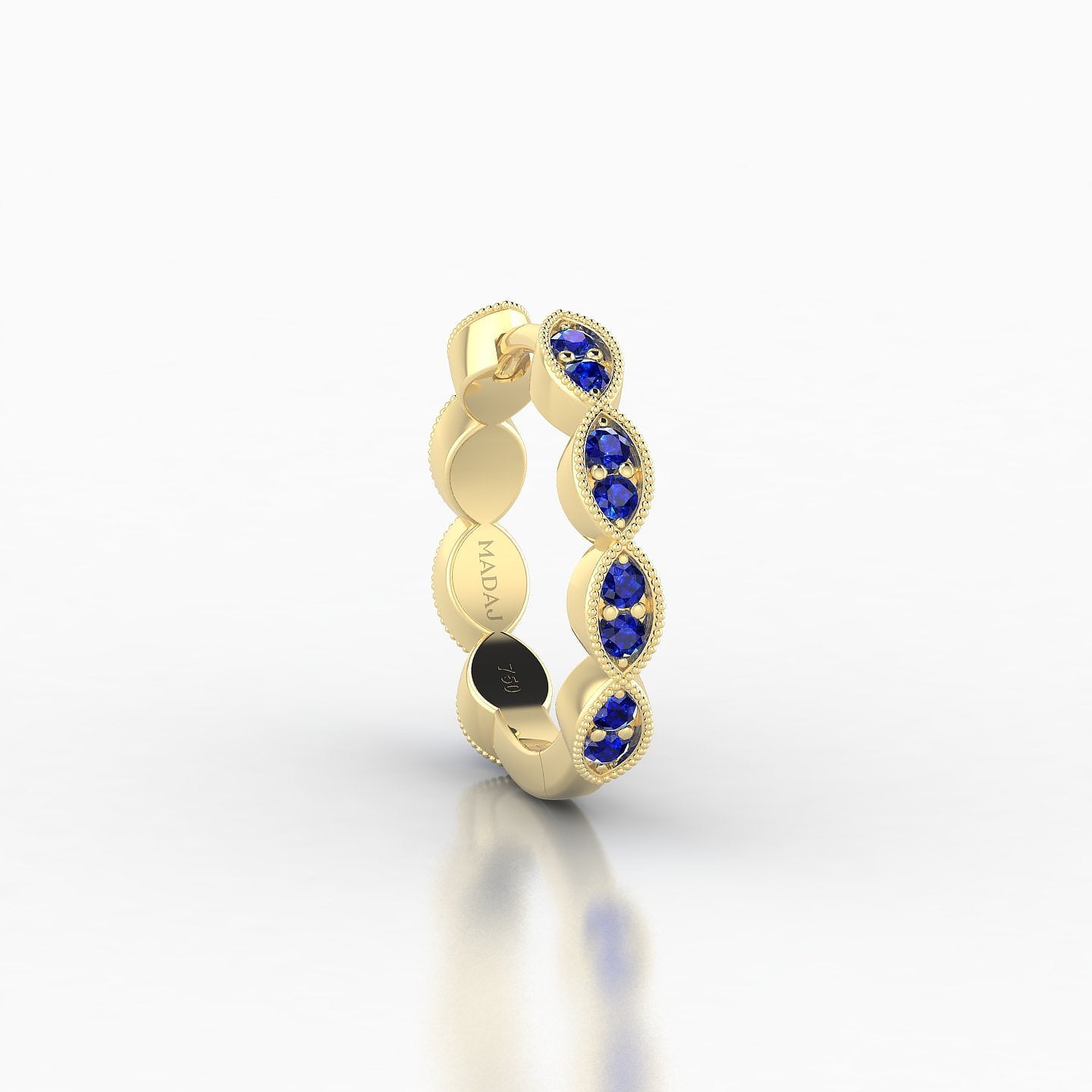 Bellona | 18k Yellow Gold 9.5 mm Sapphire Hoop Piercing