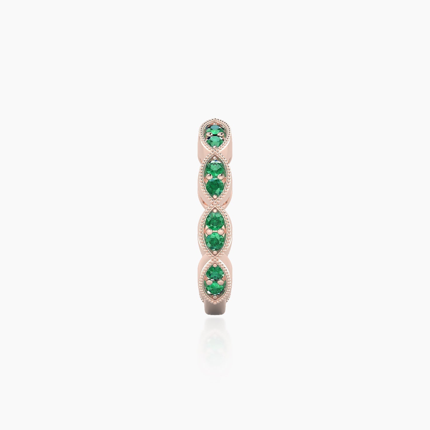 Bellona | 18k Rose Gold 9.5 mm Emerald Hoop Piercing