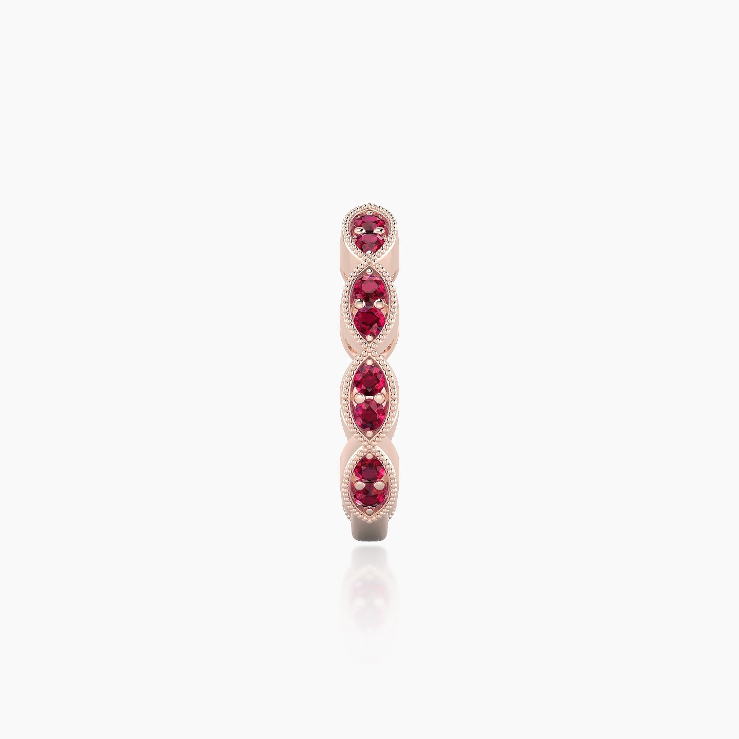 Bellona | 18k Rose Gold 9.5 mm Ruby Hoop Piercing