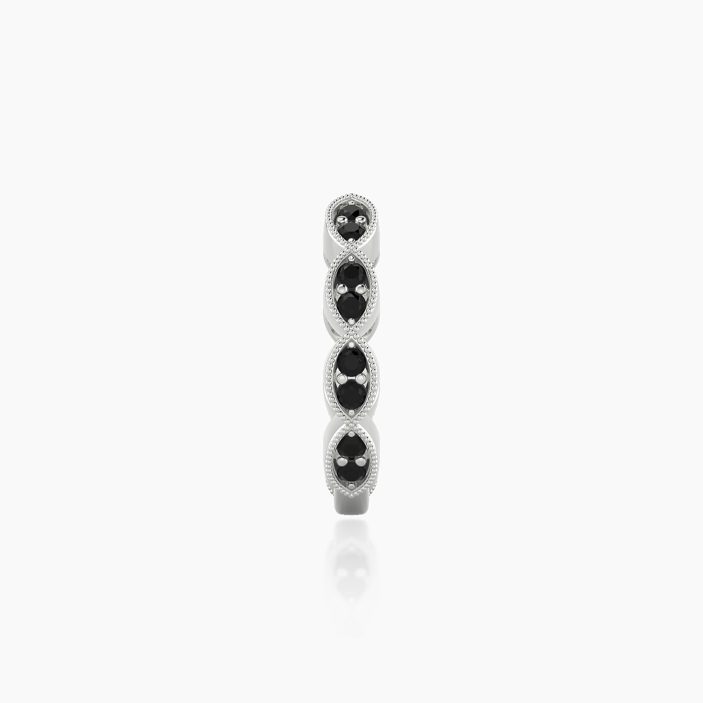 Bellona | 18k White Gold 9.5 mm Black Diamond Hoop Piercing