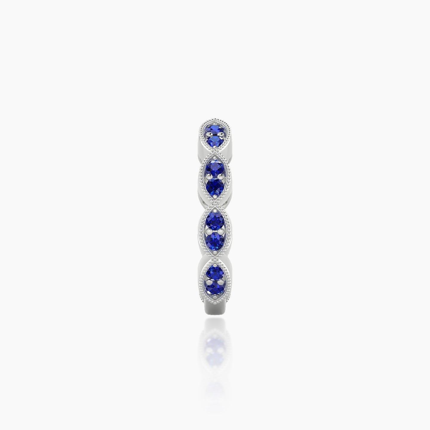 Bellona | 18k White Gold 9.5 mm Sapphire Hoop Piercing