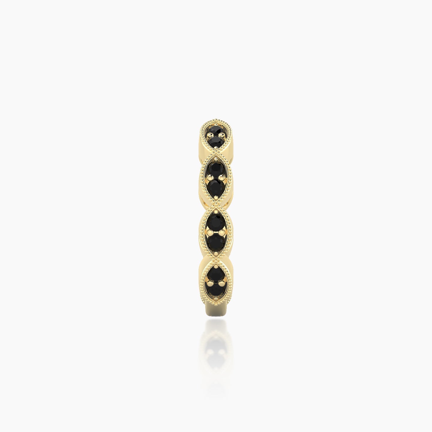 Bellona | 18k Yellow Gold 9.5 mm Black Diamond Hoop Piercing