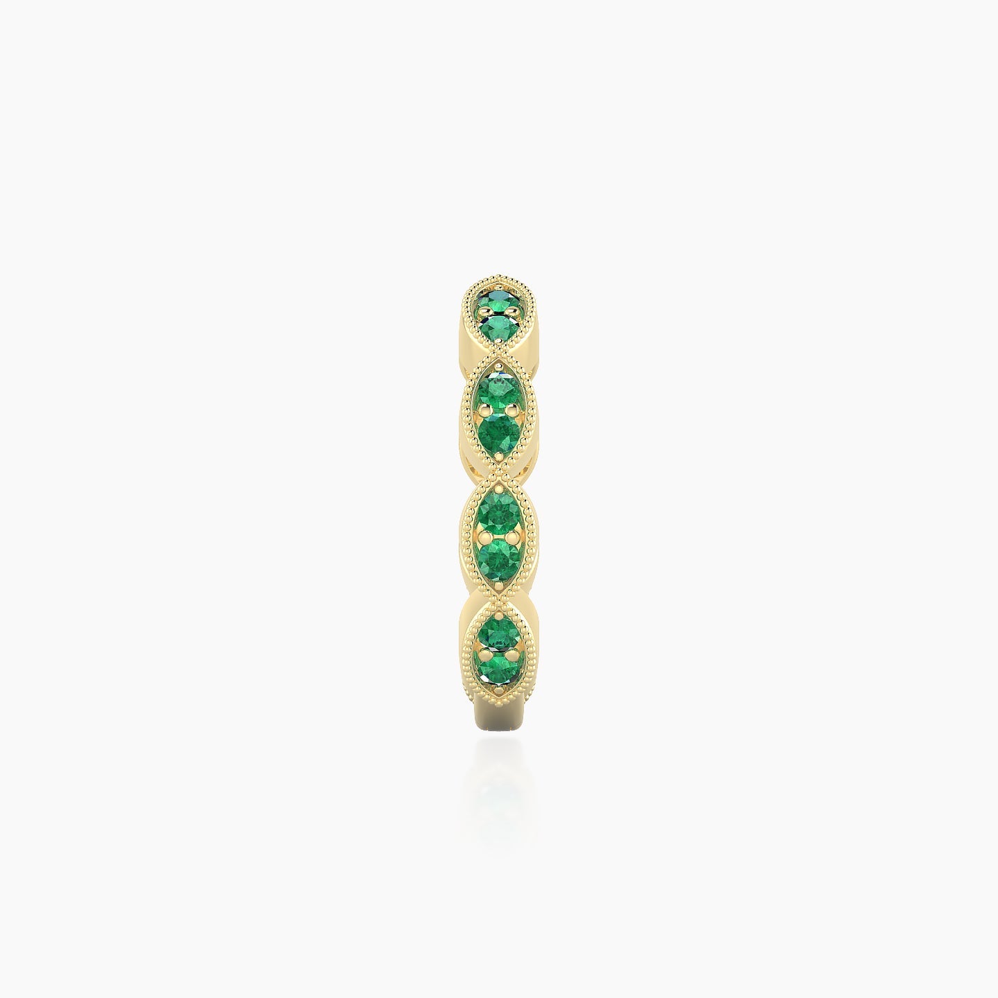 Bellona | 18k Yellow Gold 9.5 mm Emerald Hoop Piercing