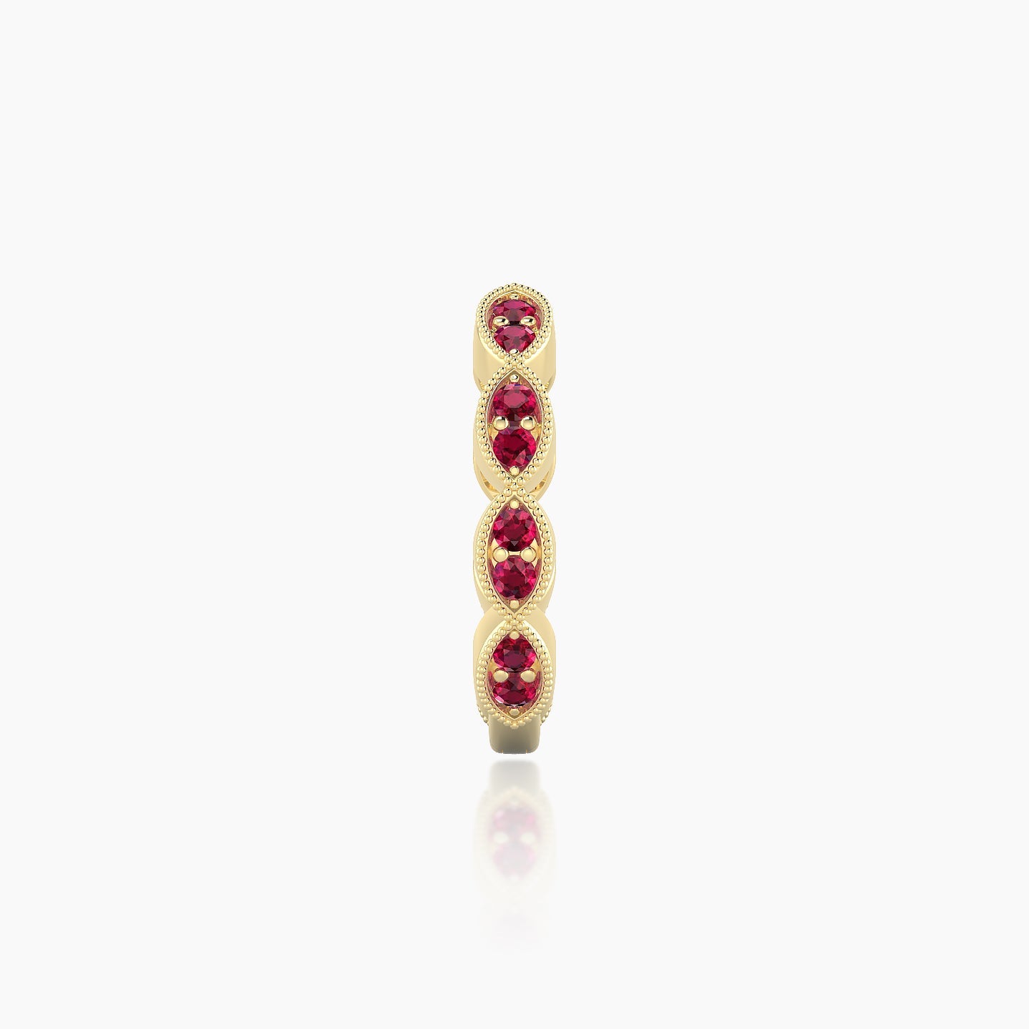 Bellona | 18k Yellow Gold 9.5 mm Ruby Hoop Piercing