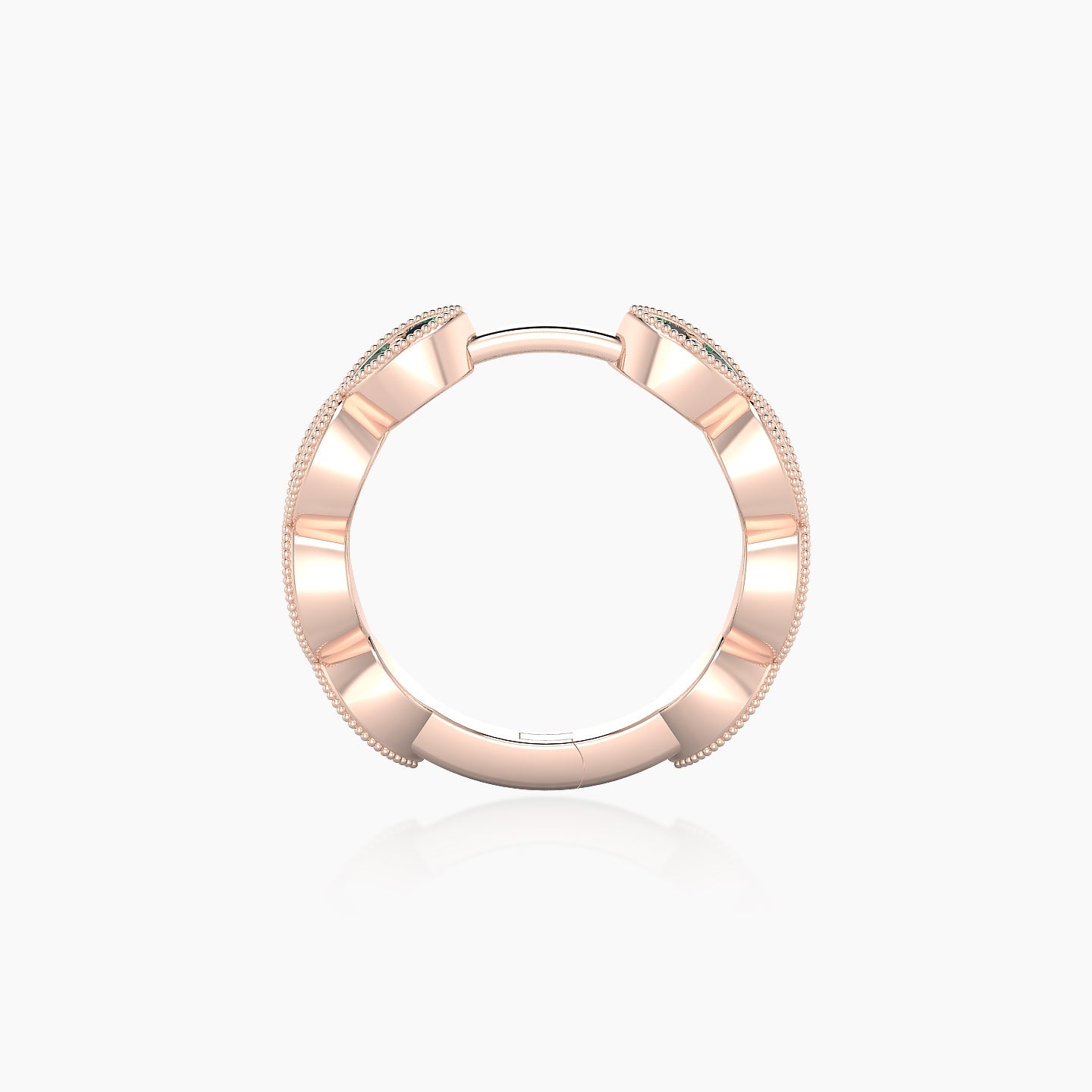 Bellona | 18k Rose Gold 9.5 mm Emerald Hoop Piercing