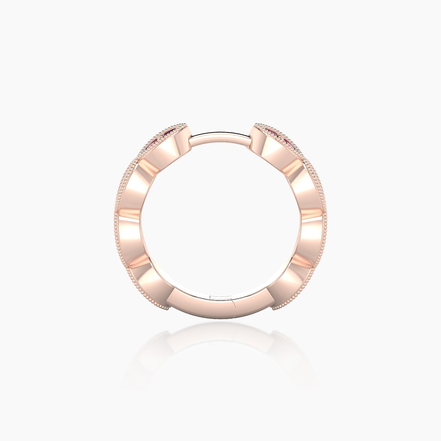 Bellona | 18k Rose Gold 9.5 mm Ruby Hoop Piercing