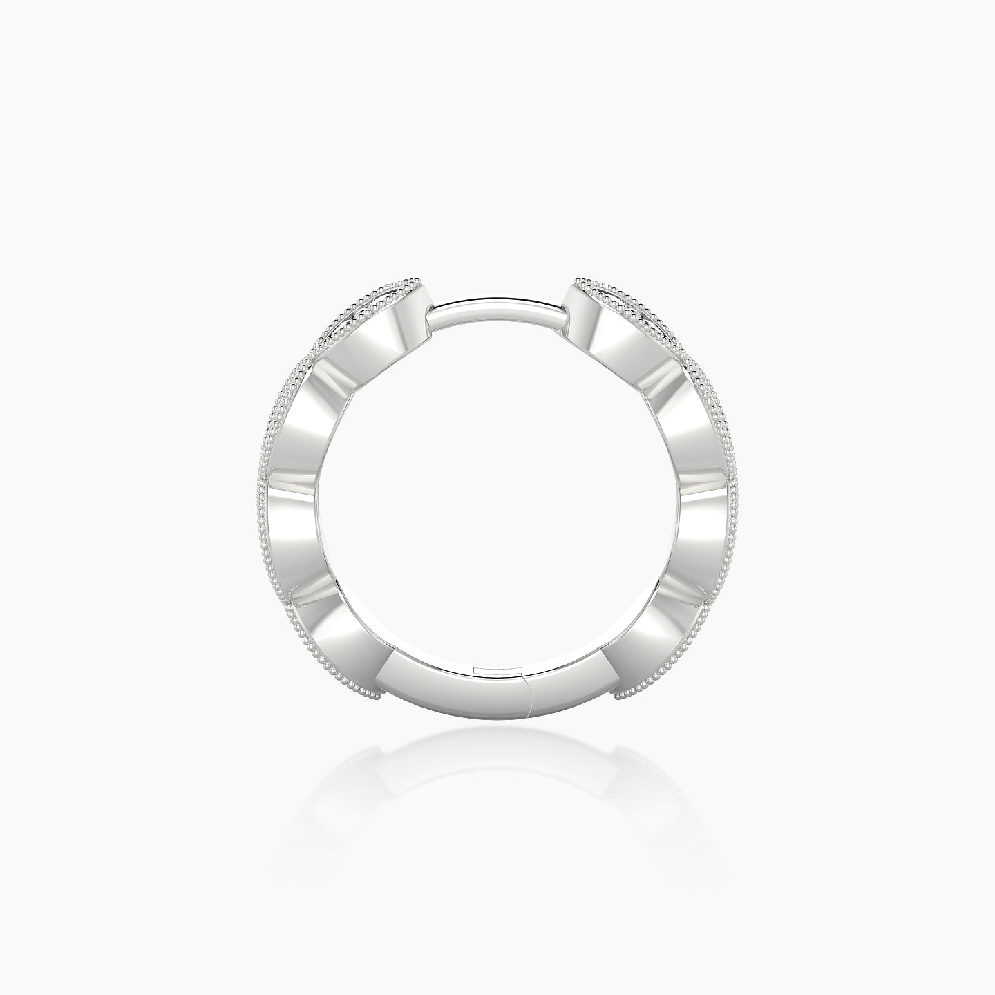 Bellona | 18k White Gold 9.5 mm Black Diamond Hoop Piercing