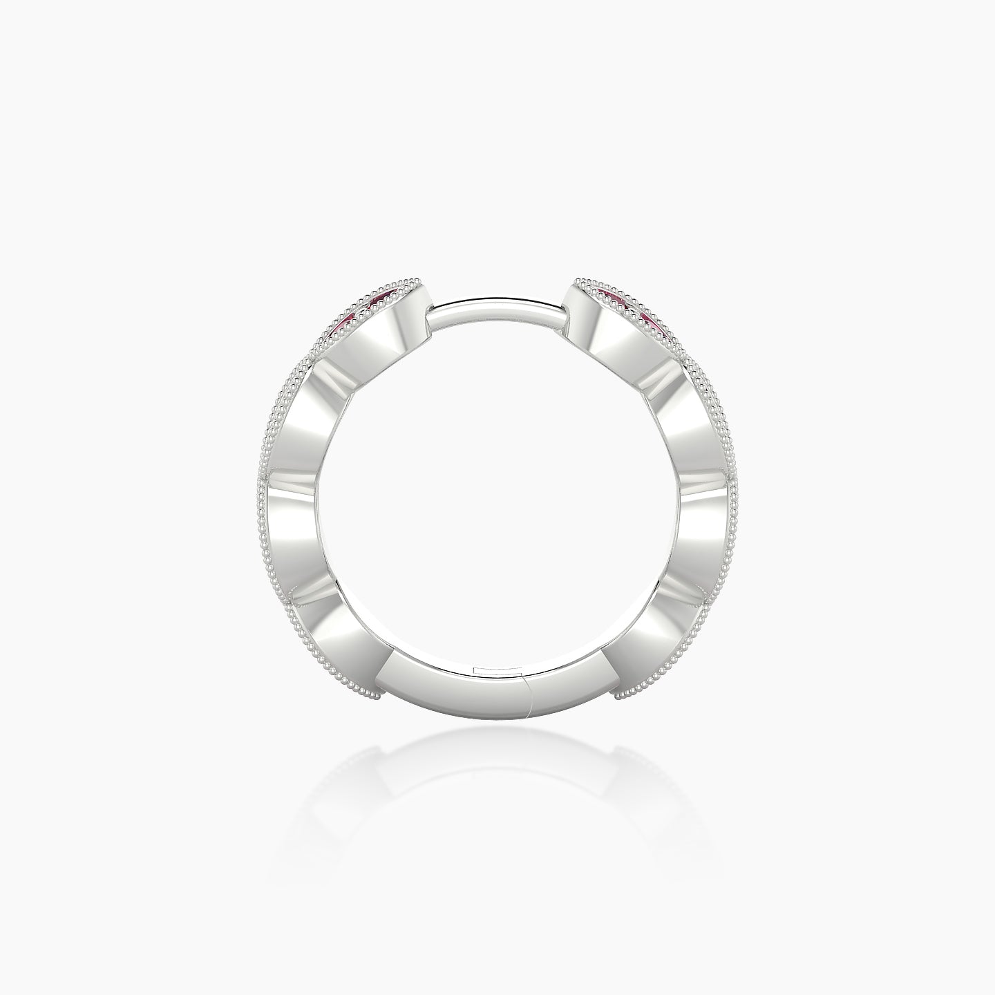 Bellona | 18k White Gold 9.5 mm Ruby Hoop Piercing