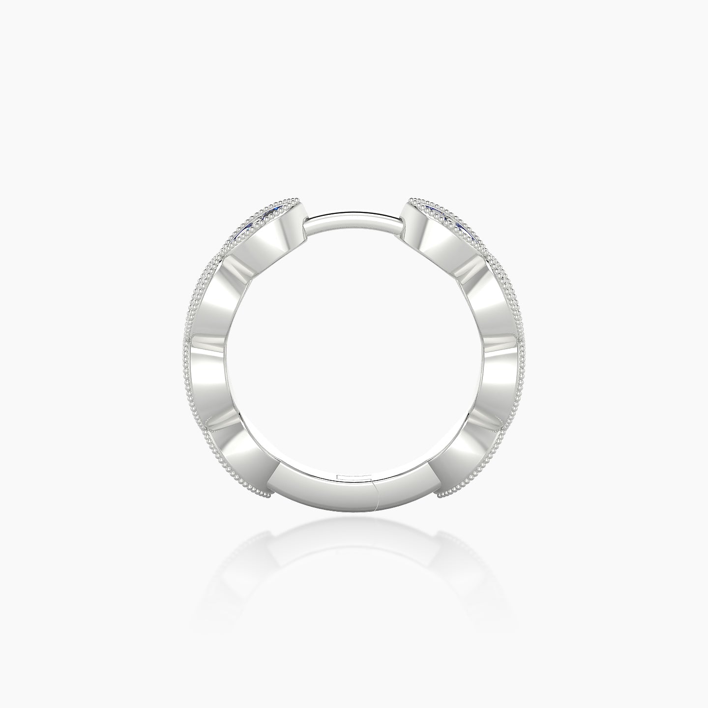 Bellona | 18k White Gold 9.5 mm Sapphire Hoop Piercing