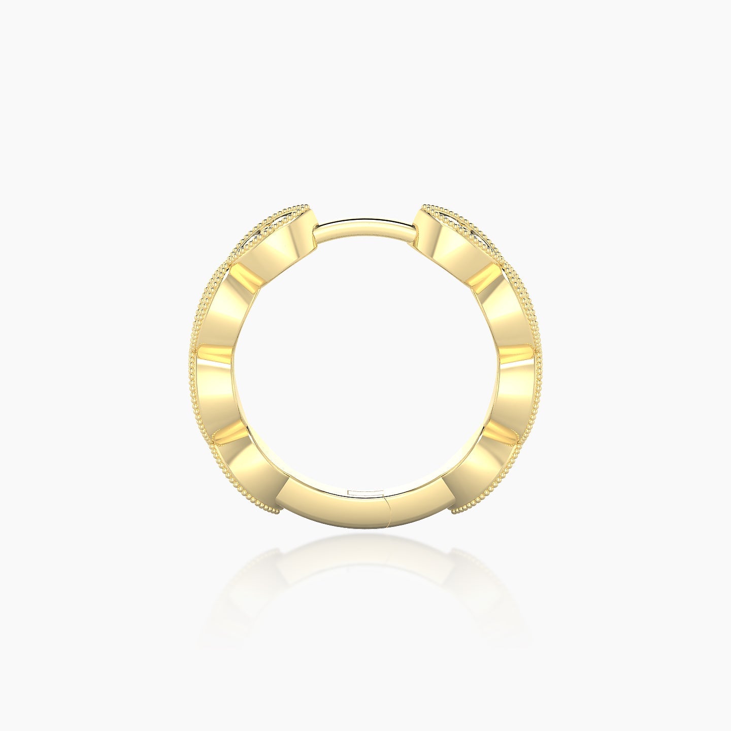 Bellona | 18k Yellow Gold 9.5 mm Black Diamond Hoop Piercing