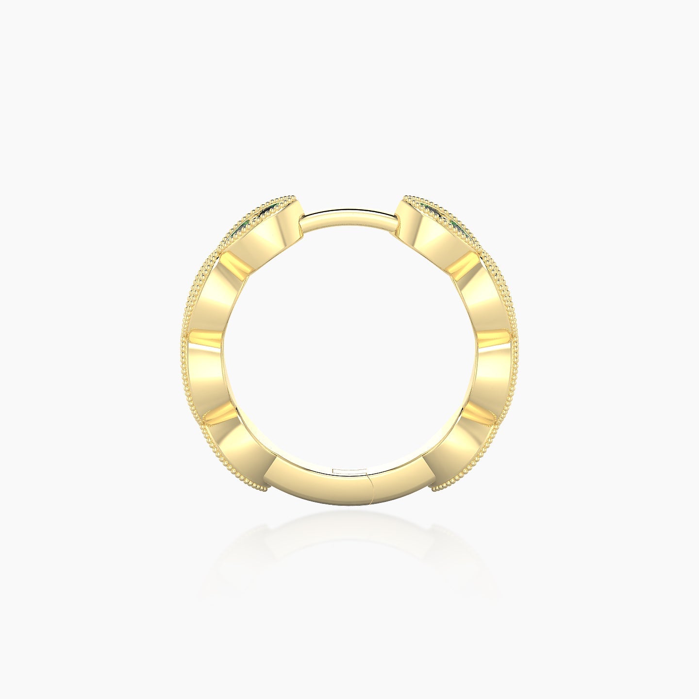 Bellona | 18k Yellow Gold 9.5 mm Emerald Hoop Piercing