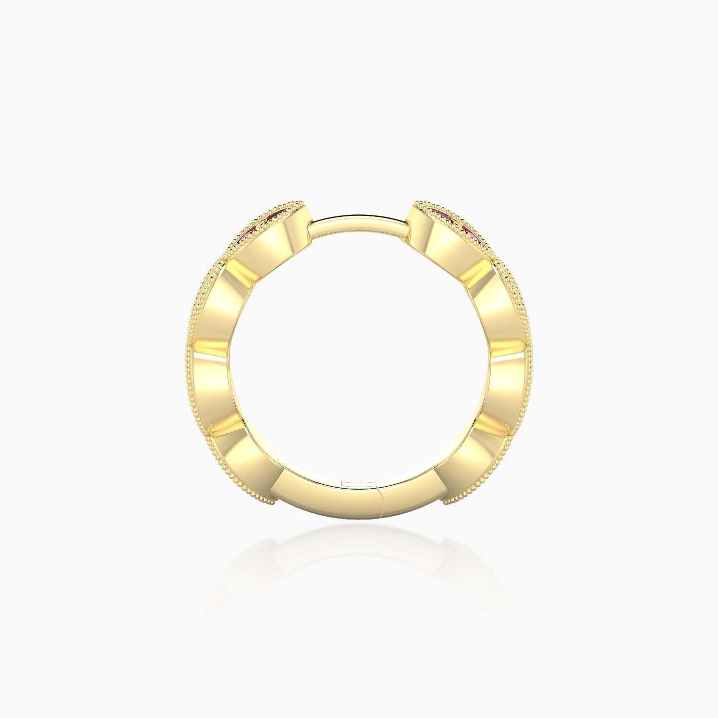 Bellona | 18k Yellow Gold 9.5 mm Ruby Hoop Piercing