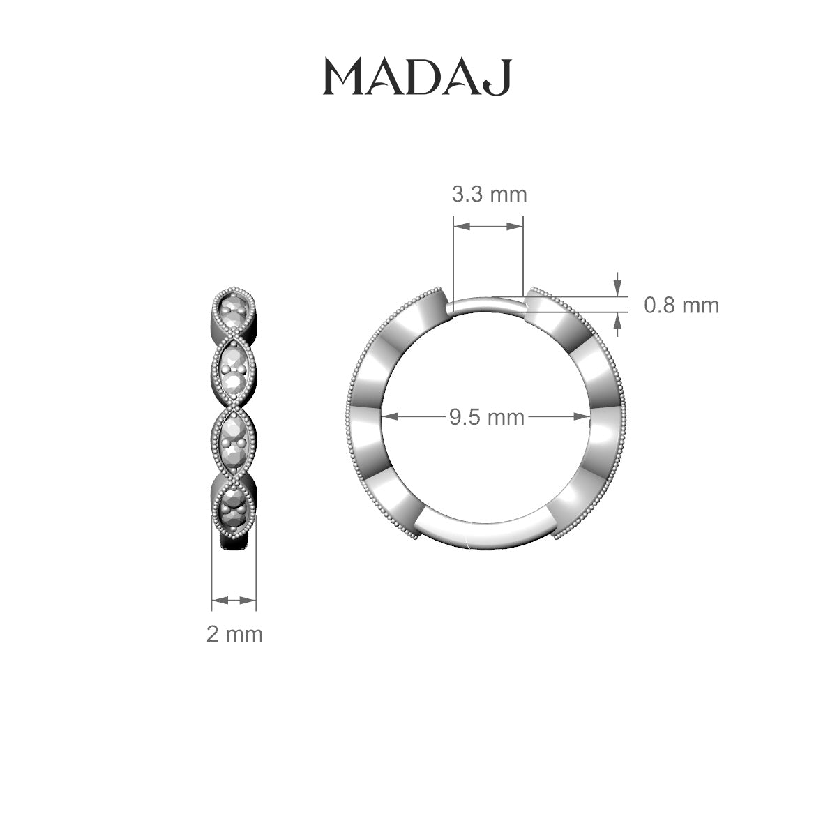 Bellona | 18k Yellow Gold 9.5 mm Diamond Hoop Piercing