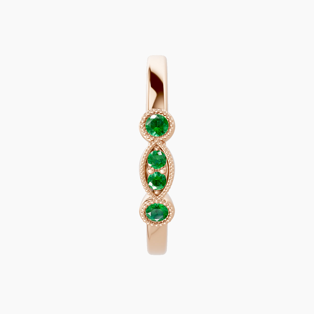 Camilla | 18k Rose Gold 11 mm Emerald Hoop Piercing