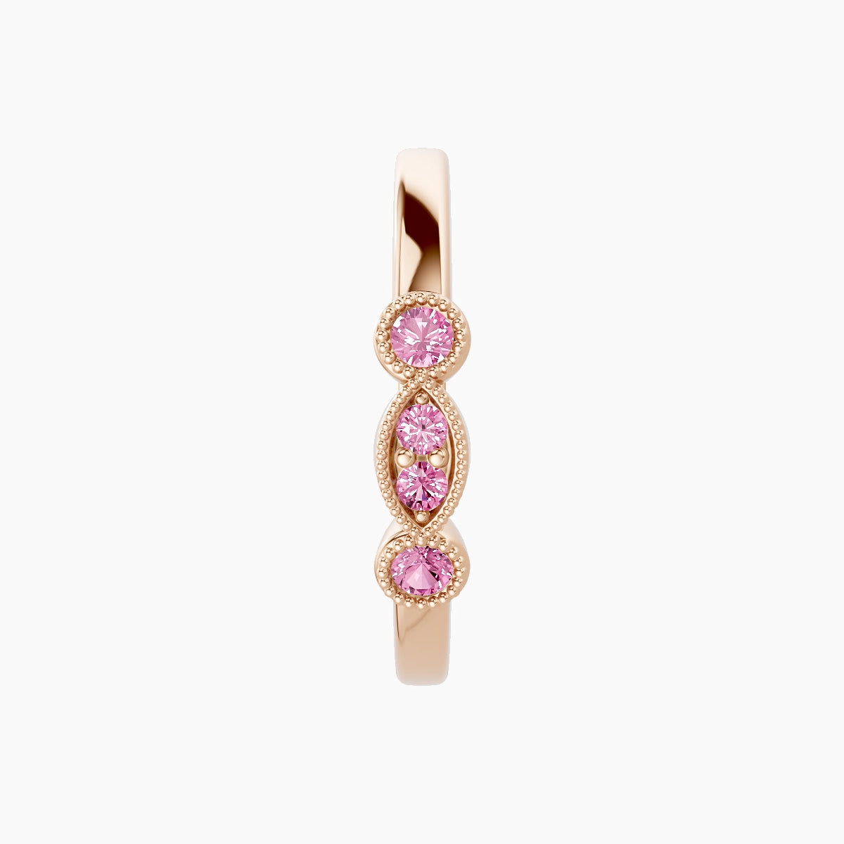 Camilla | 18k Rose Gold 11 mm Pink Sapphire Hoop Piercing