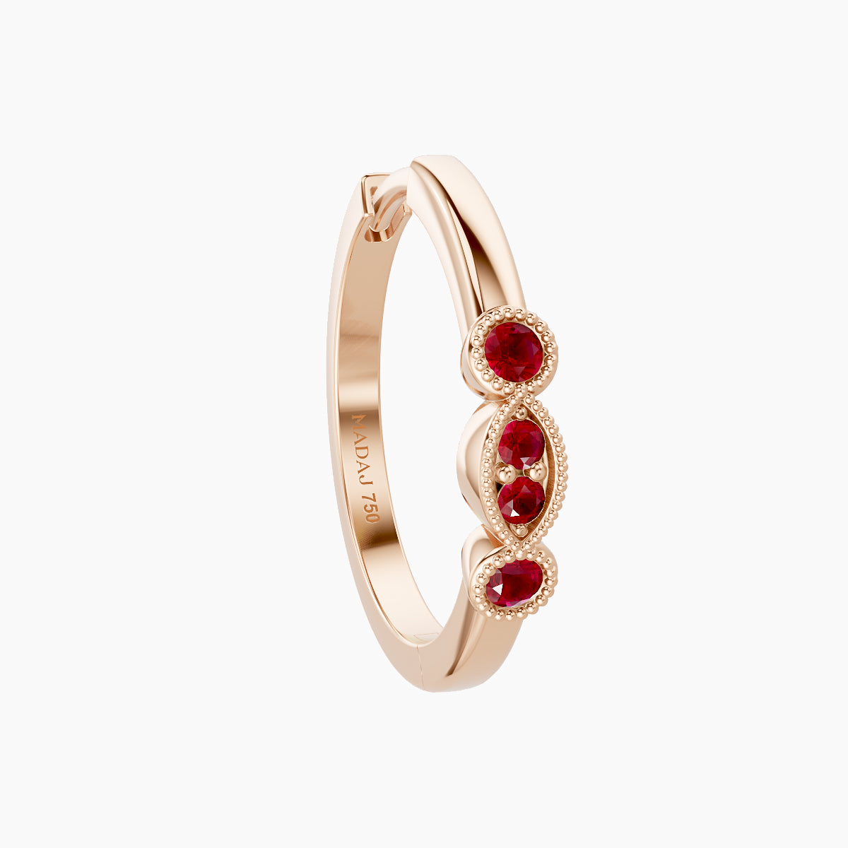 Camilla | 18k Rose Gold 11 mm Ruby Hoop Piercing