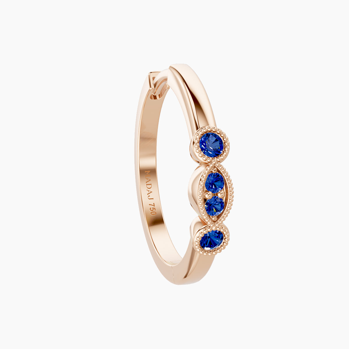 Camilla | 18k Rose Gold 11 mm Sapphire Hoop Piercing