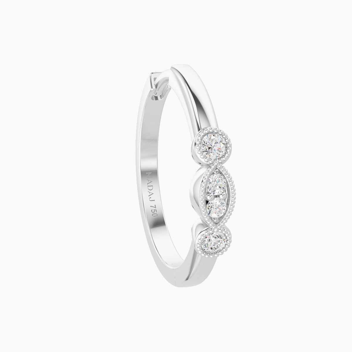 Camilla | 18k White Gold 11 mm Diamond Hoop Piercing