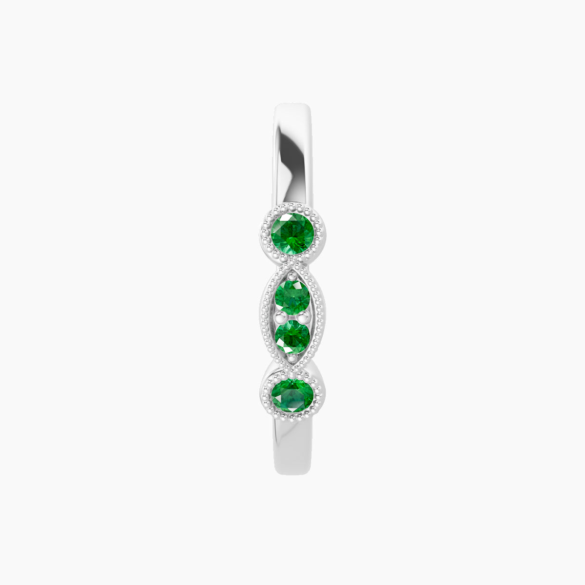 Camilla | 18k White Gold 11 mm Emerald Hoop Piercing