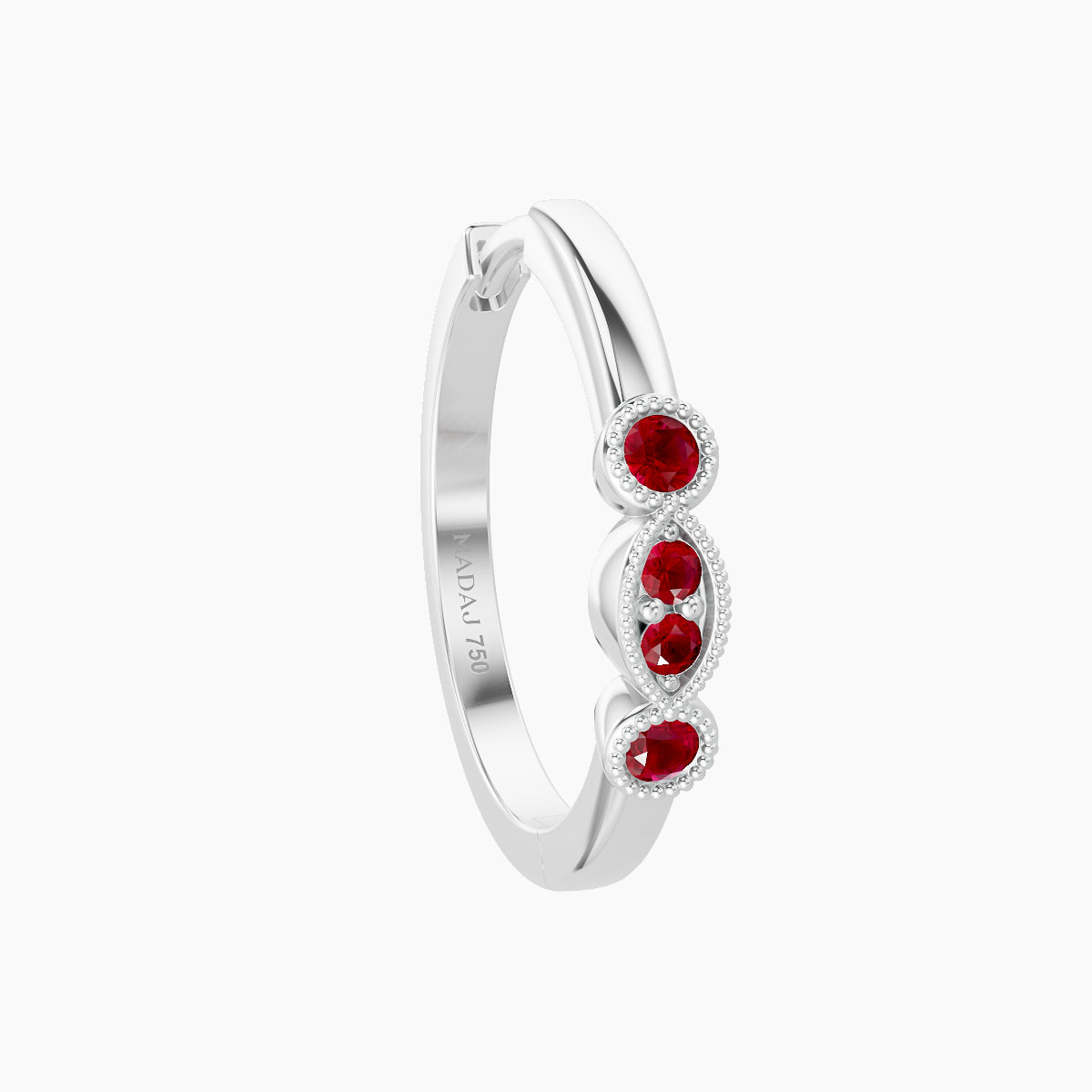 Camilla | 18k White Gold 11 mm Ruby Hoop Piercing