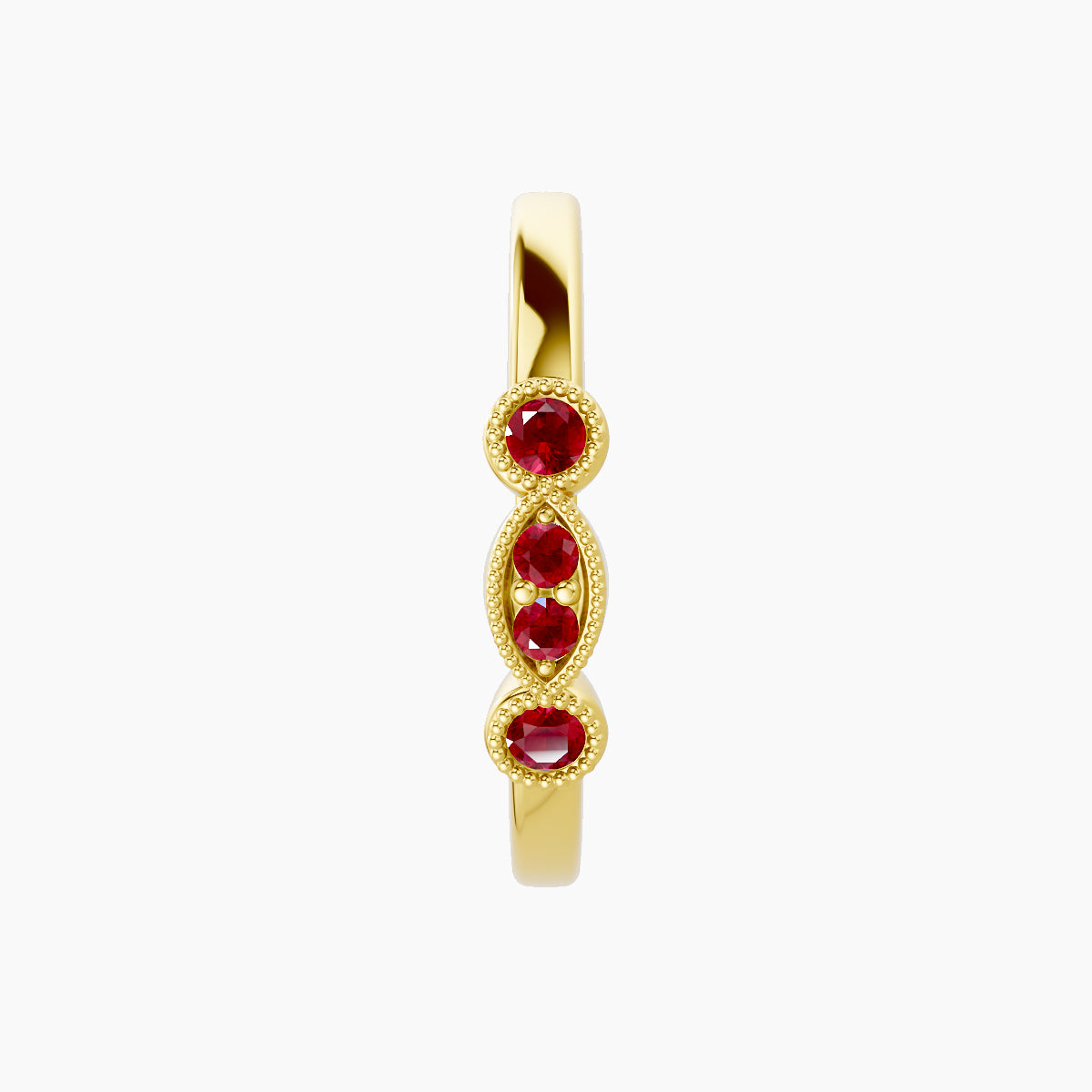 Camilla | 18k Yellow Gold 11 mm Ruby Hoop Piercing