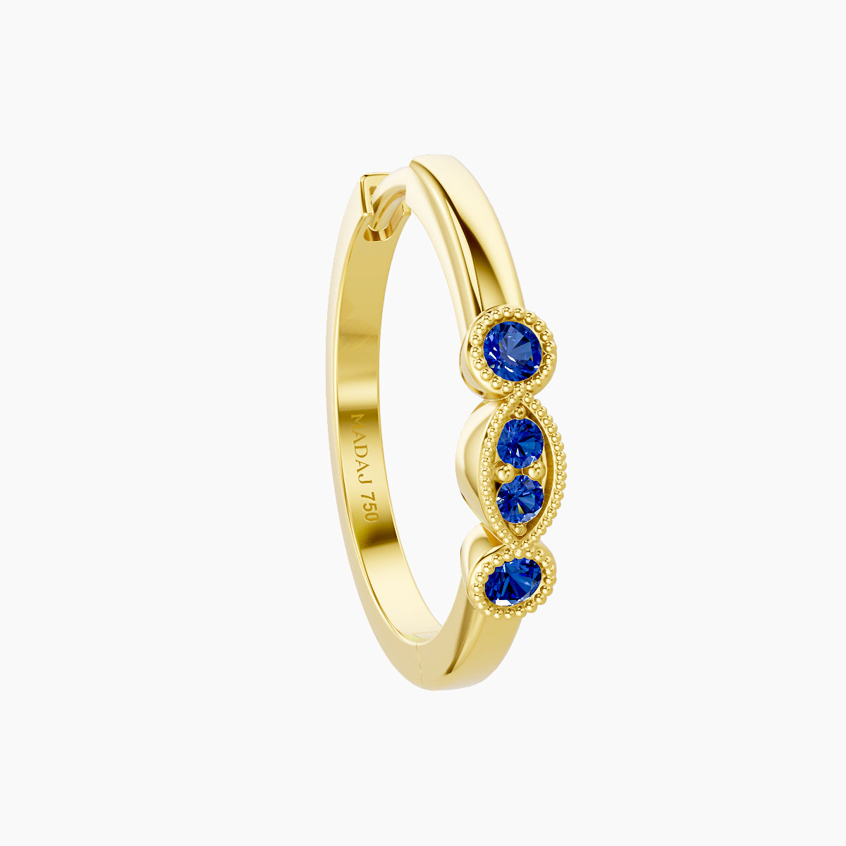 Camilla | 18k Yellow Gold 11 mm Sapphire Hoop Piercing