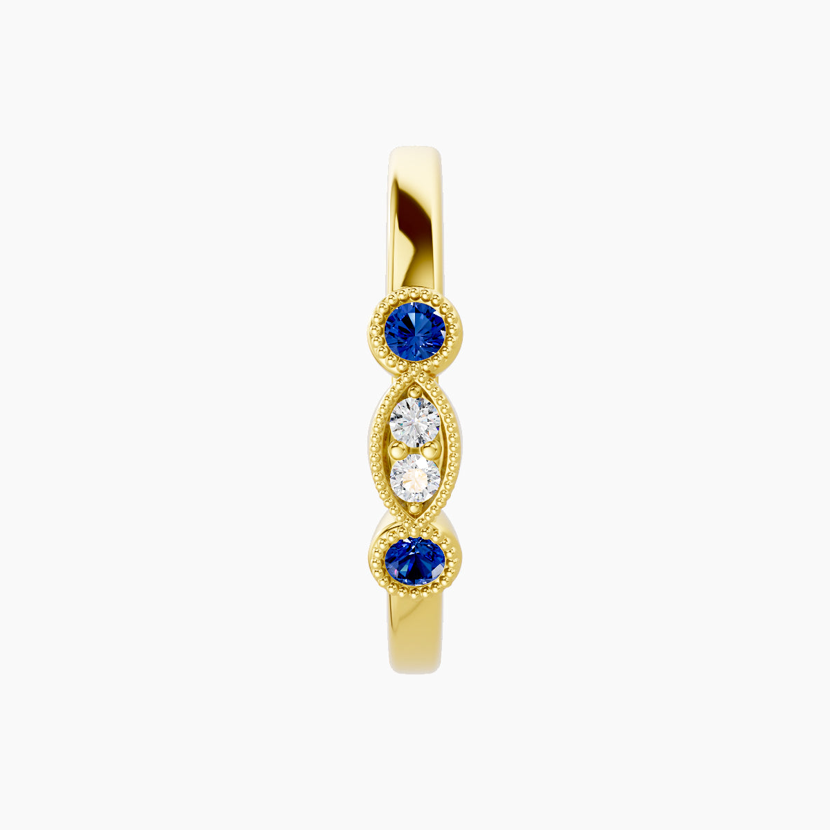 Camilla | 18k Yellow Gold 11 mm Sapphire & Diamond Hoop Piercing