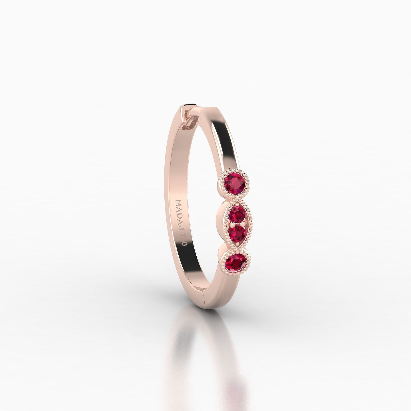 Camilla | 18k Rose Gold 11 mm Ruby Hoop Piercing