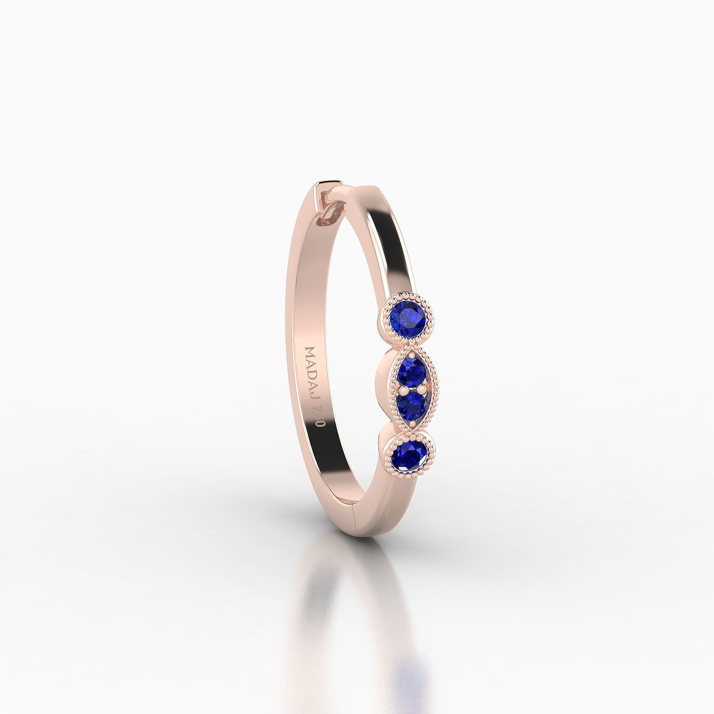 Camilla | 18k Rose Gold 11 mm Sapphire Hoop Piercing