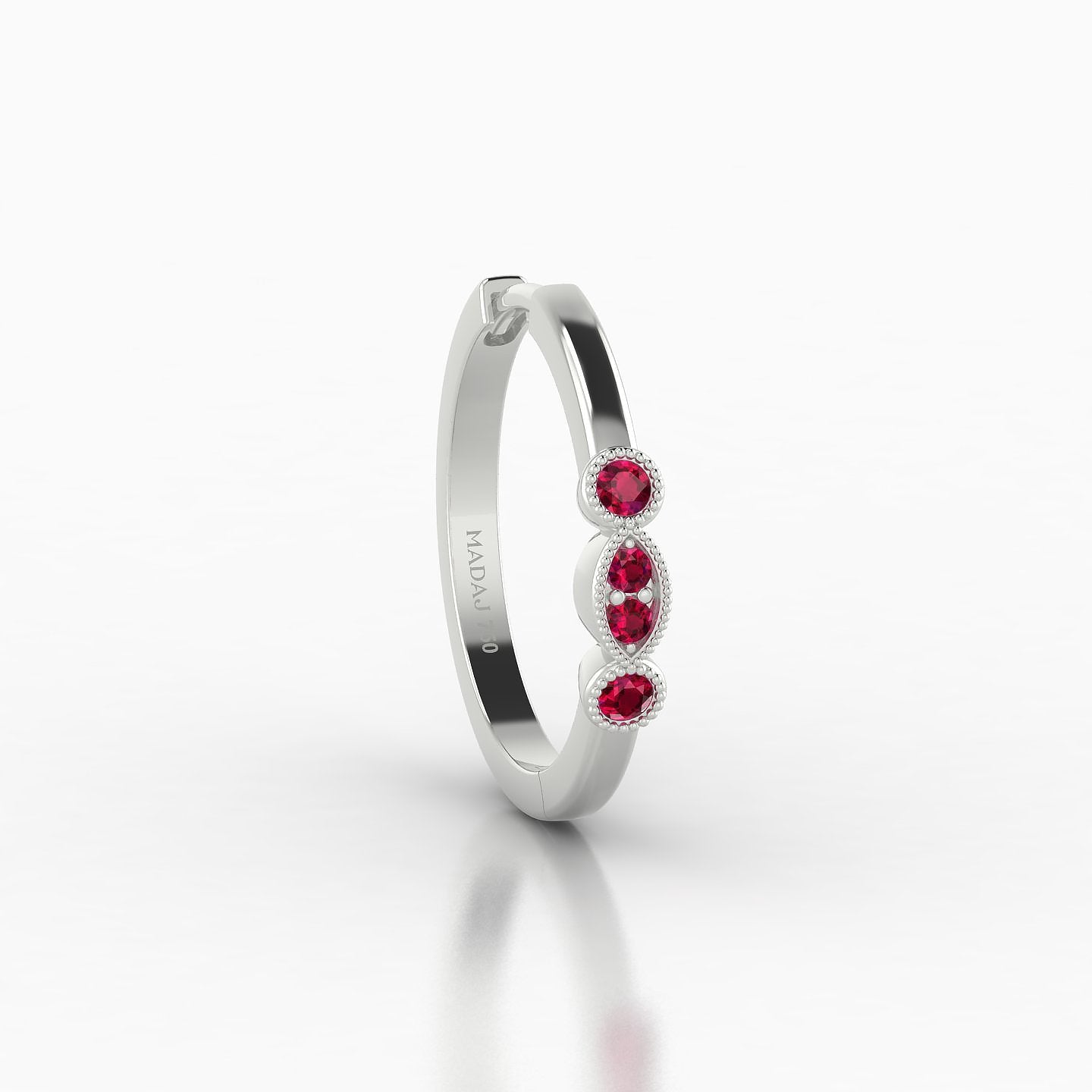 Camilla | 18k White Gold 11 mm Ruby Hoop Piercing