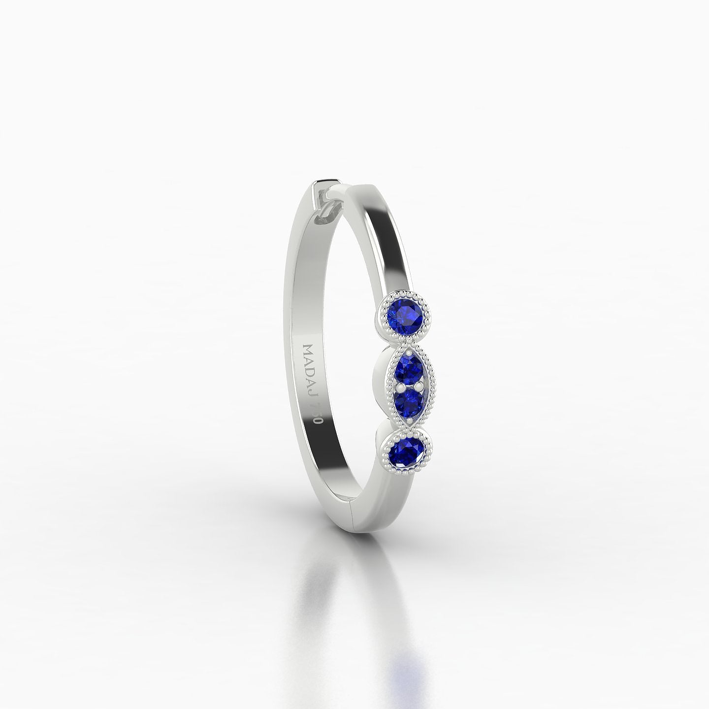 Camilla | 18k White Gold 11 mm Sapphire Hoop Piercing