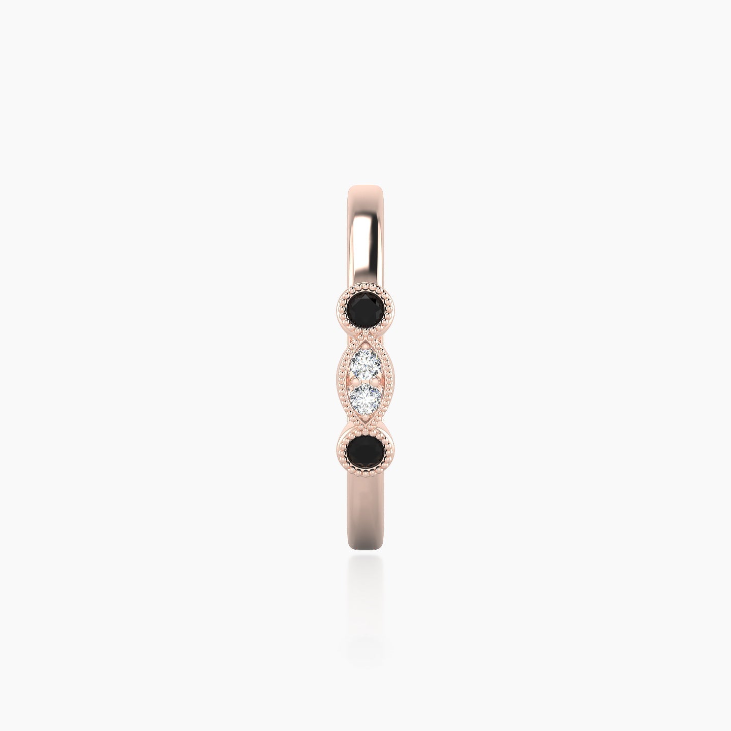 Camilla | 18k Rose Gold 11 mm Black Diamond & Diamond Hoop Piercing