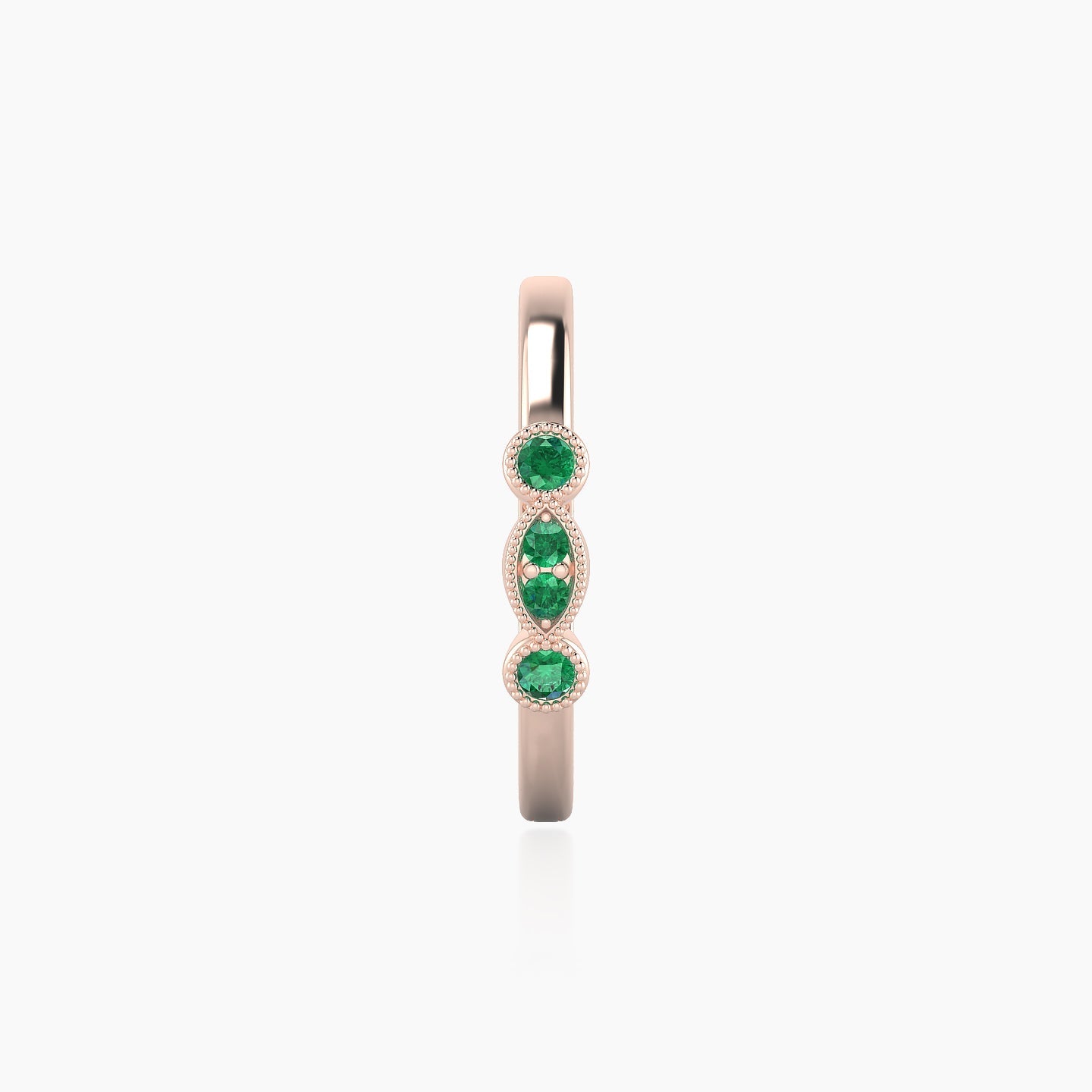 Camilla | 18k Rose Gold 11 mm Emerald Hoop Piercing