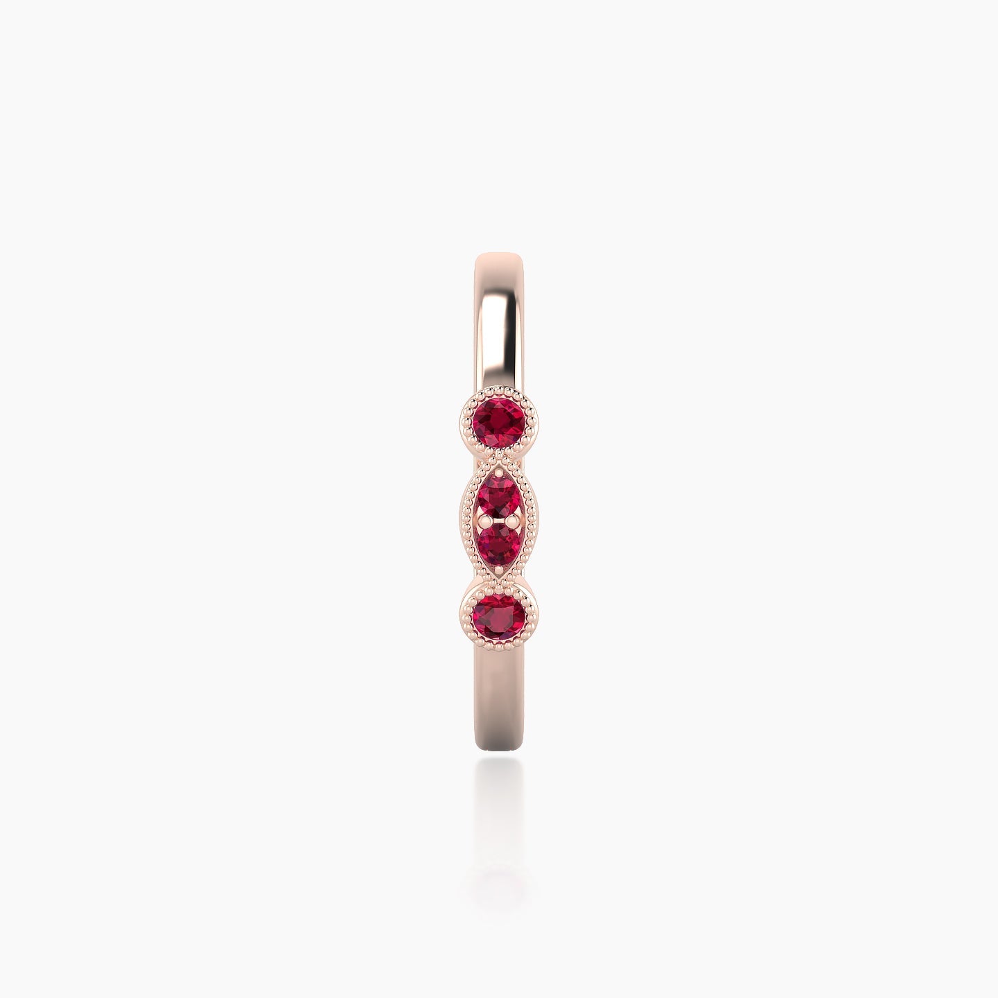 Camilla | 18k Rose Gold 11 mm Ruby Hoop Piercing