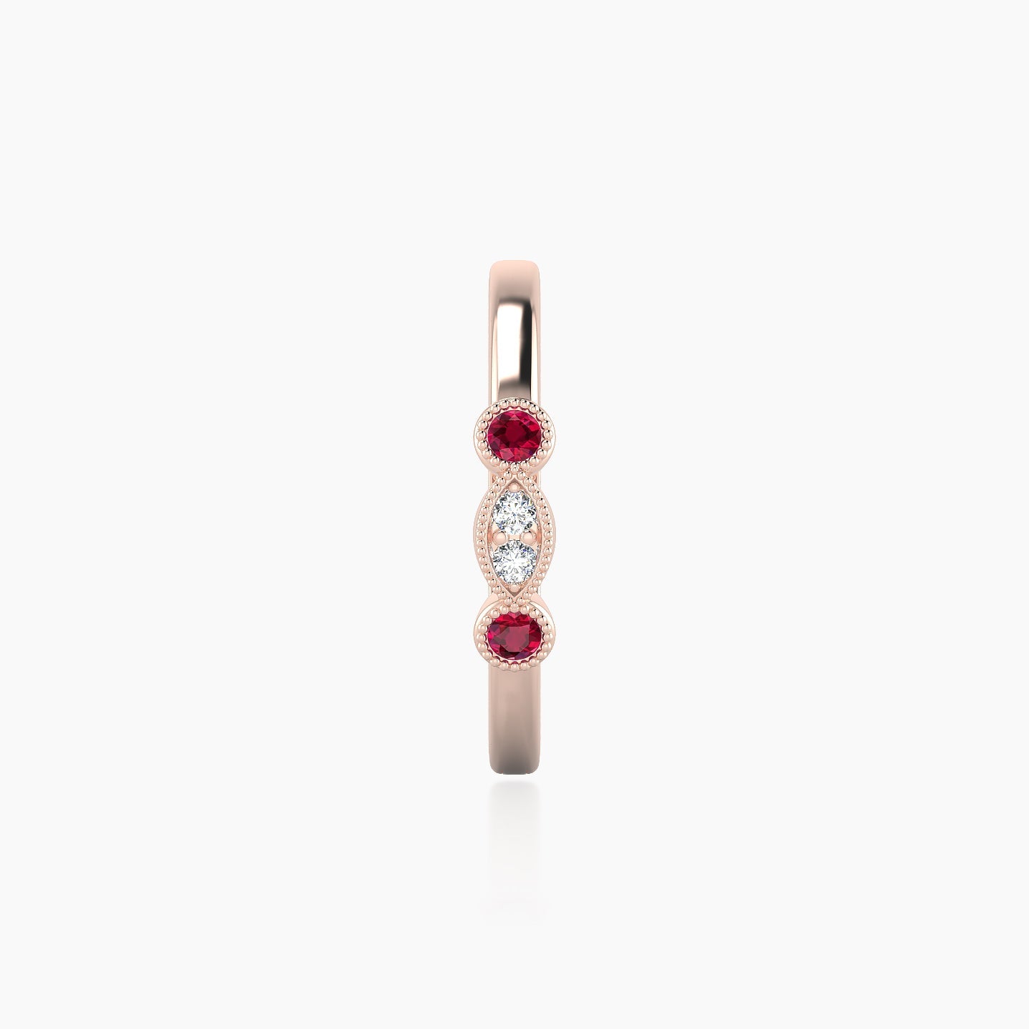 Camilla | 18k Rose Gold 11 mm Ruby & Diamond Hoop Piercing