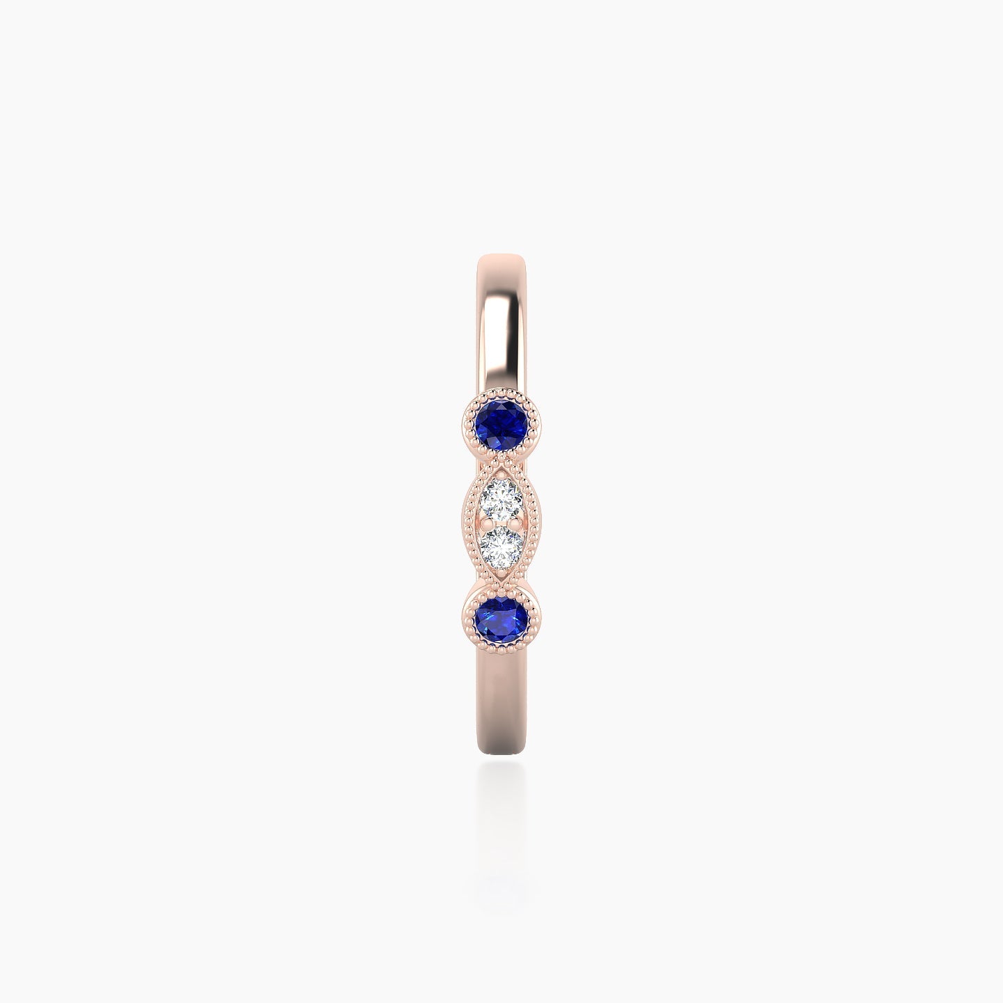 Camilla | 18k Rose Gold 11 mm Sapphire & Diamond Hoop Piercing