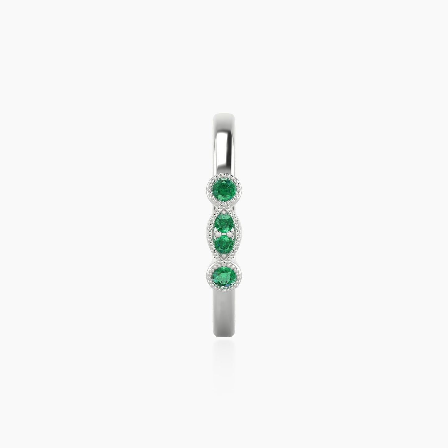 Camilla | 18k White Gold 11 mm Emerald Hoop Piercing