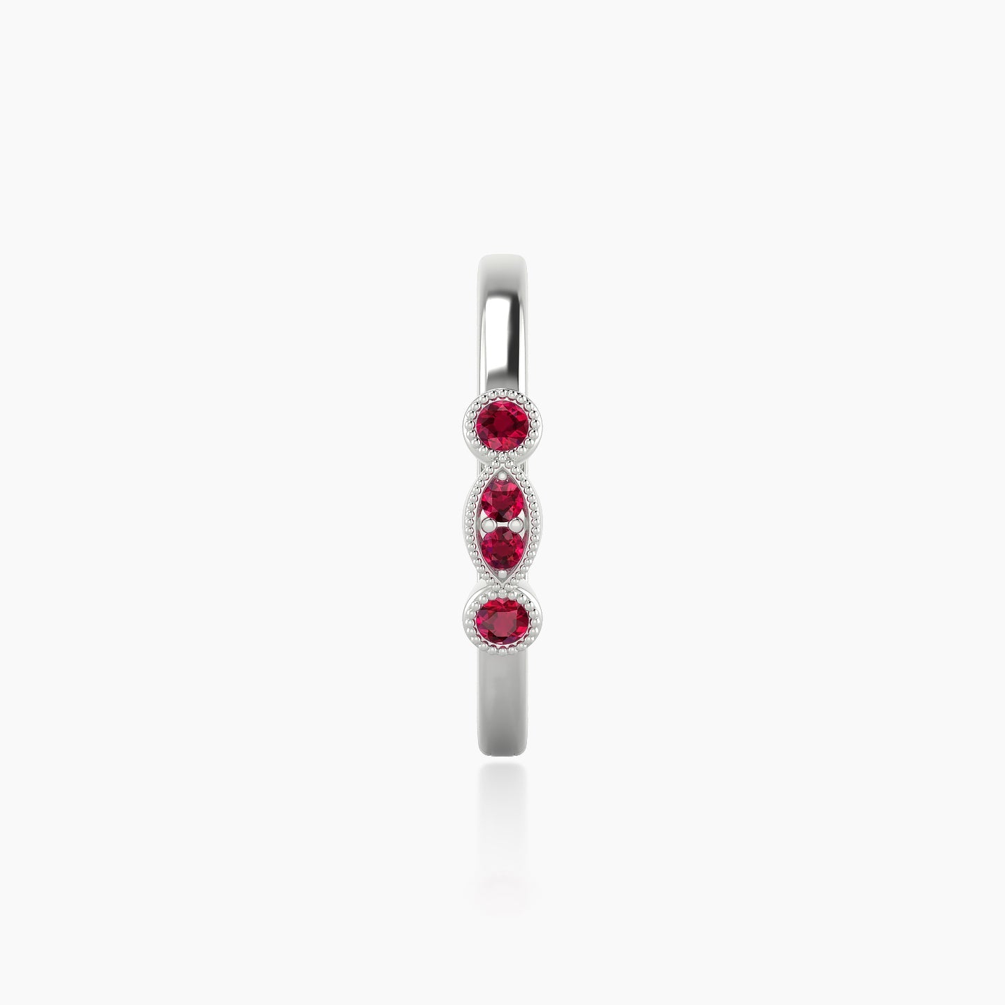 Camilla | 18k White Gold 11 mm Ruby Hoop Piercing