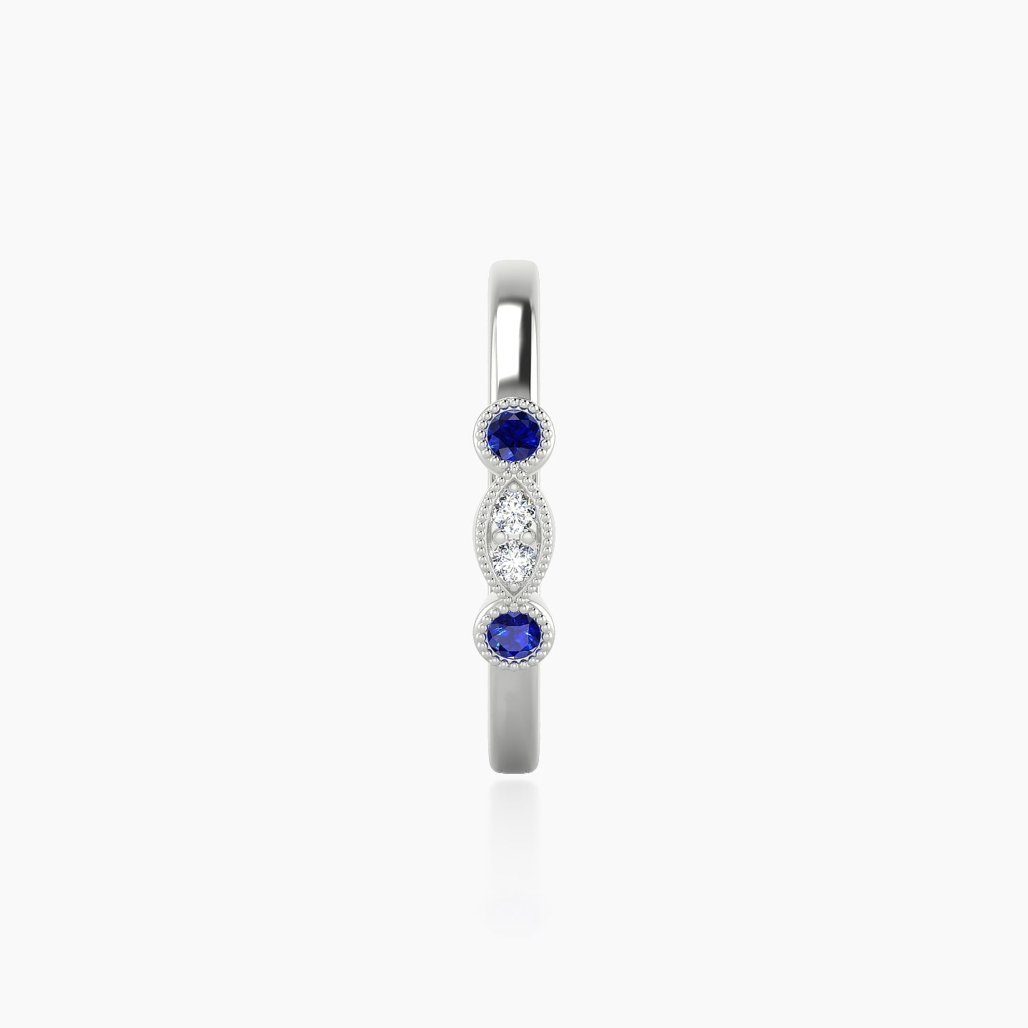 Camilla | 18k White Gold 11 mm Sapphire & Diamond Hoop Piercing