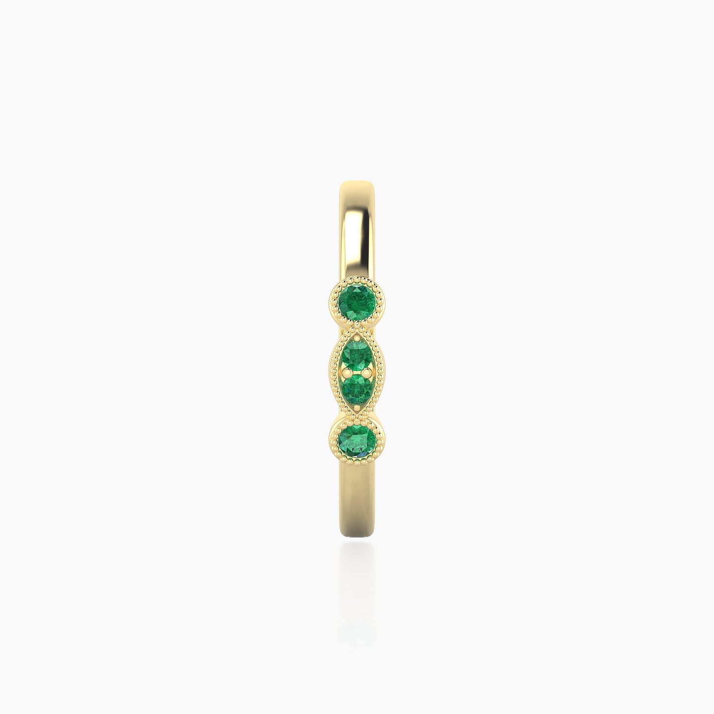 Camilla | 18k Yellow Gold 11 mm Emerald Hoop Piercing