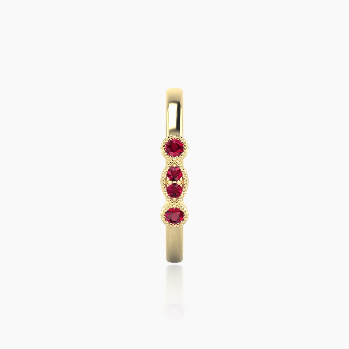 Camilla | 18k Yellow Gold 11 mm Ruby Hoop Piercing