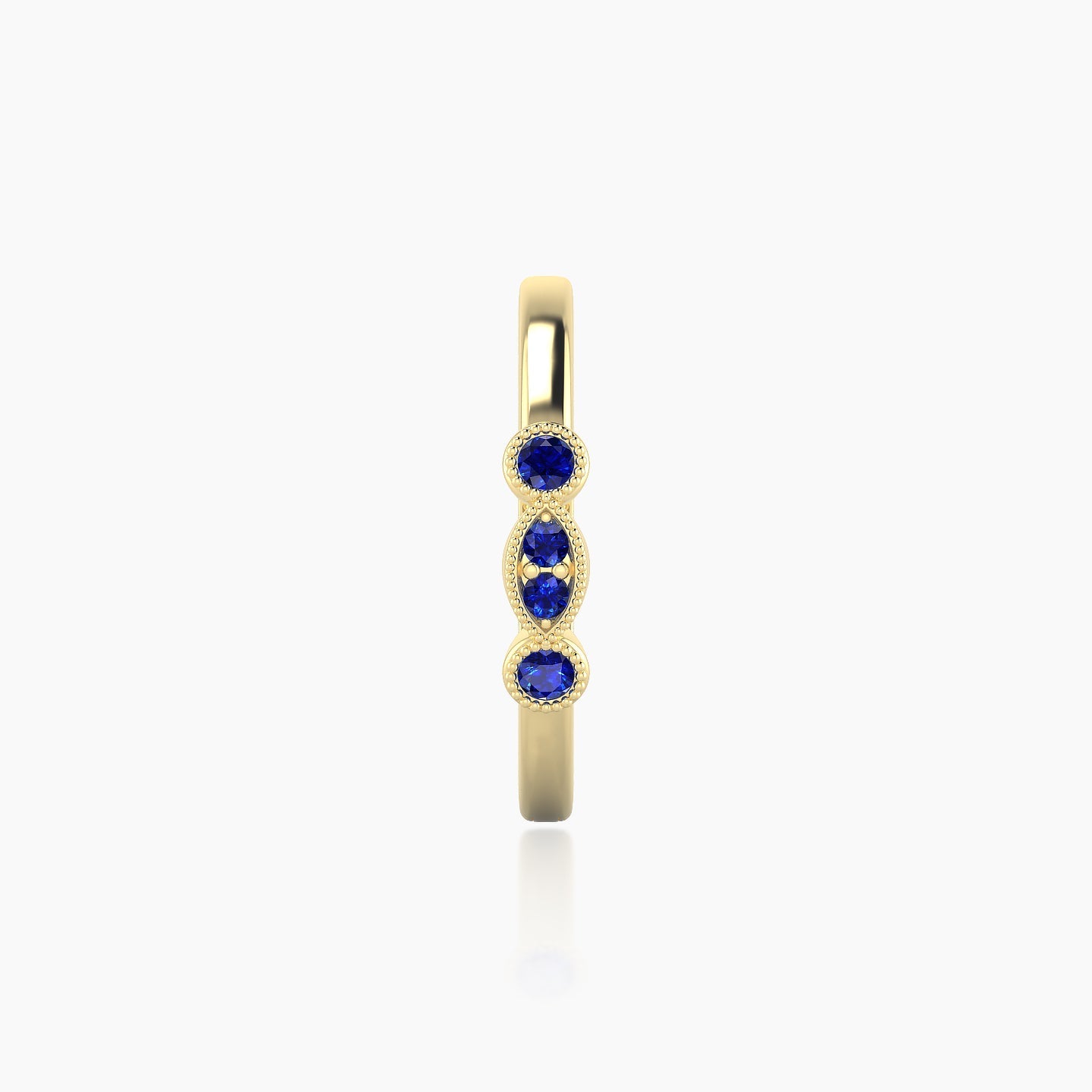 Camilla | 18k Yellow Gold 11 mm Sapphire Hoop Piercing