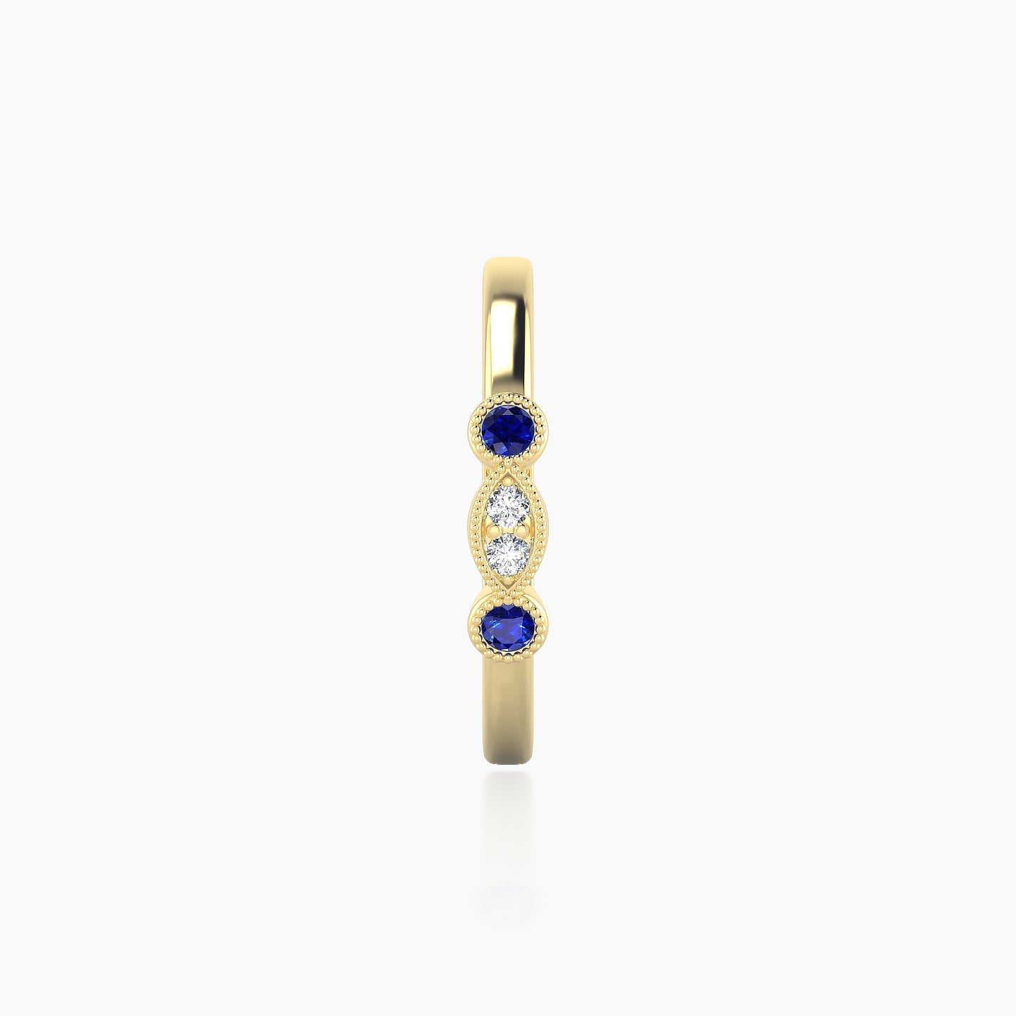 Camilla | 18k Yellow Gold 11 mm Sapphire & Diamond Hoop Piercing