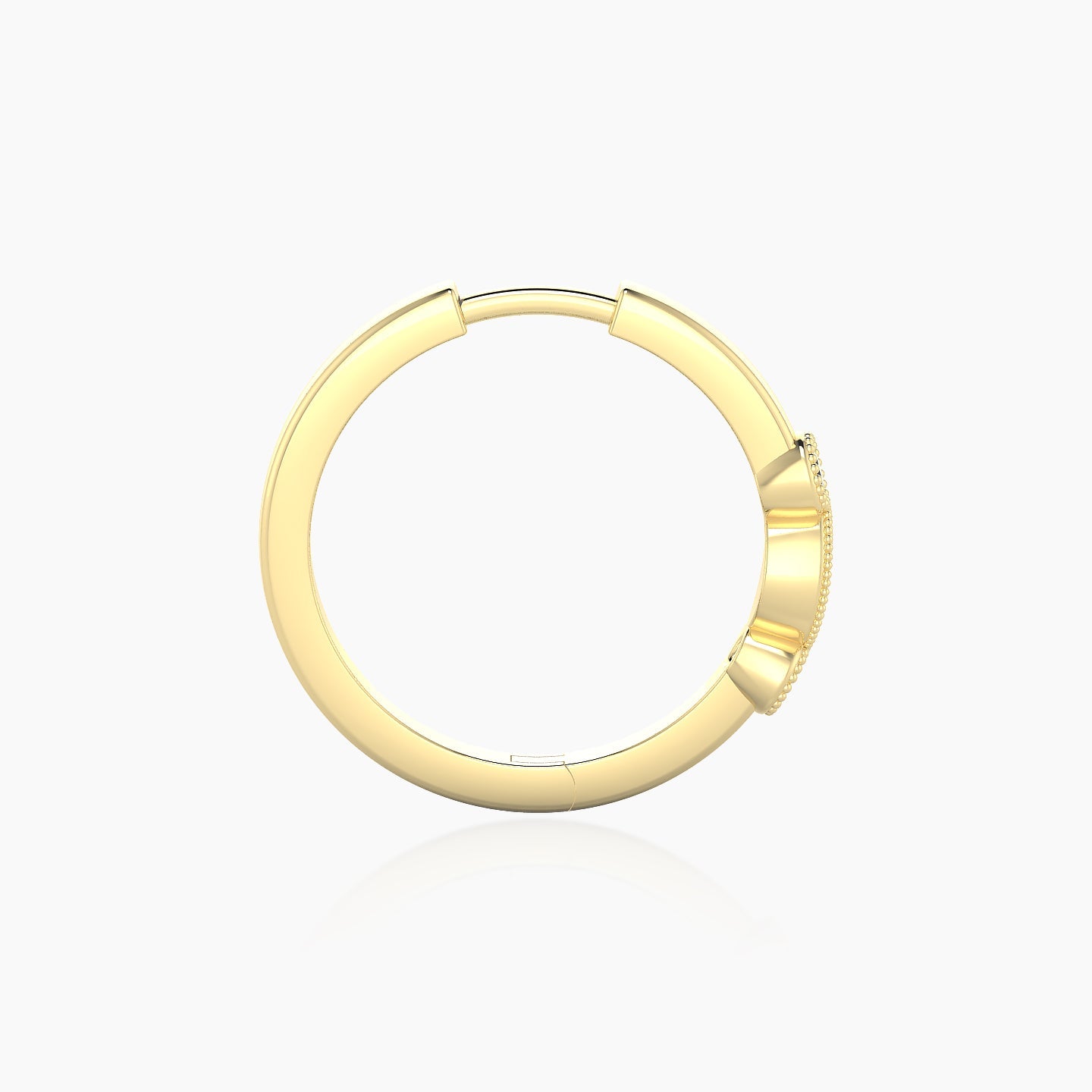 Camilla | 18k Yellow Gold 11 mm Black Diamond & Diamond Hoop Piercing