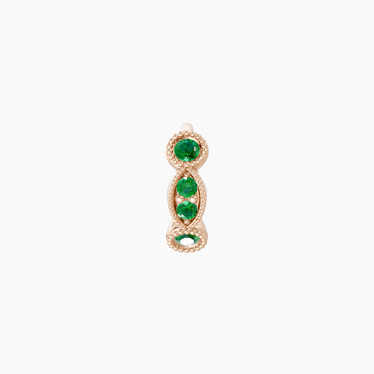Camilla | 18k Rose Gold 5 mm Emerald Hoop Piercing