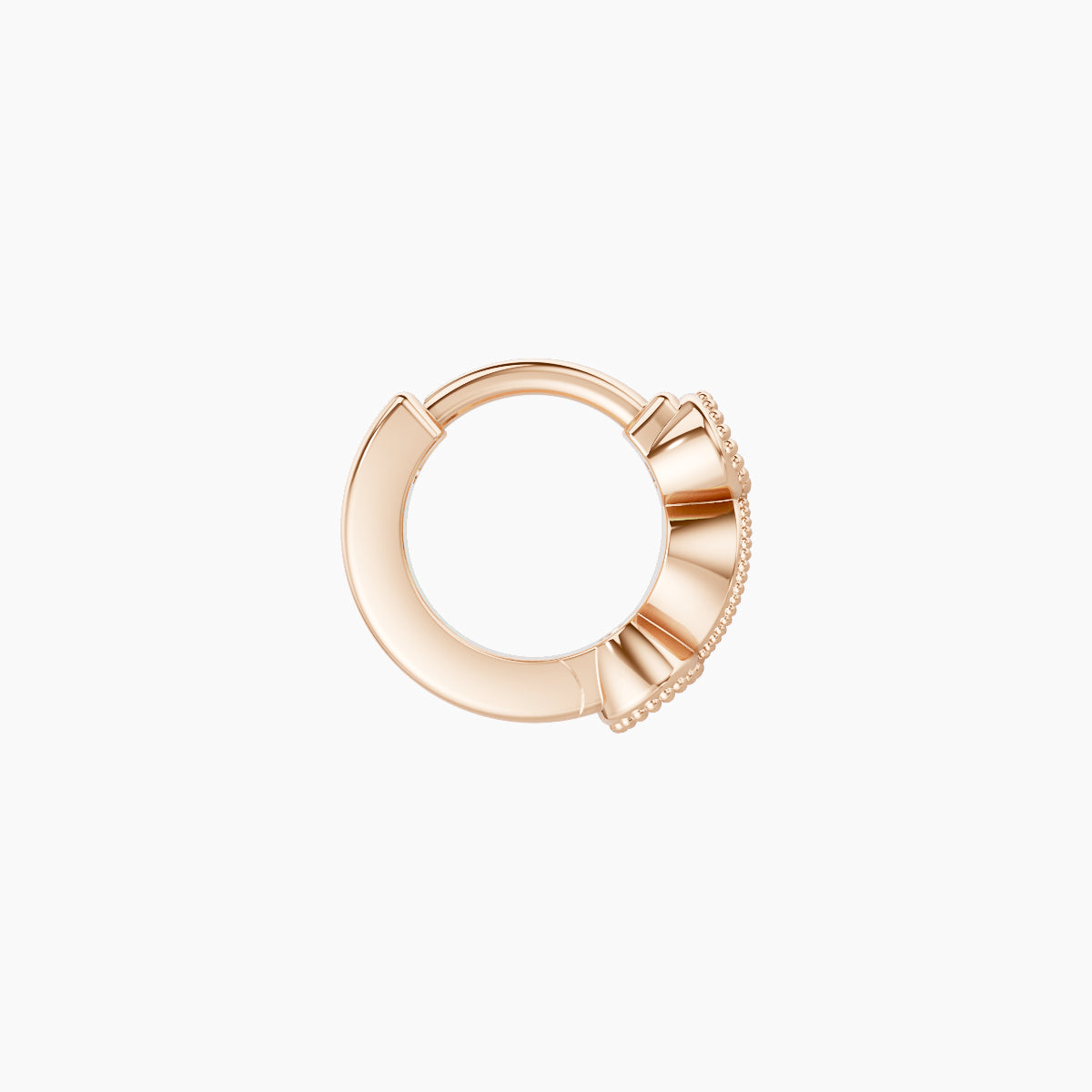Camilla | 18k Rose Gold 5 mm Emerald Hoop Piercing