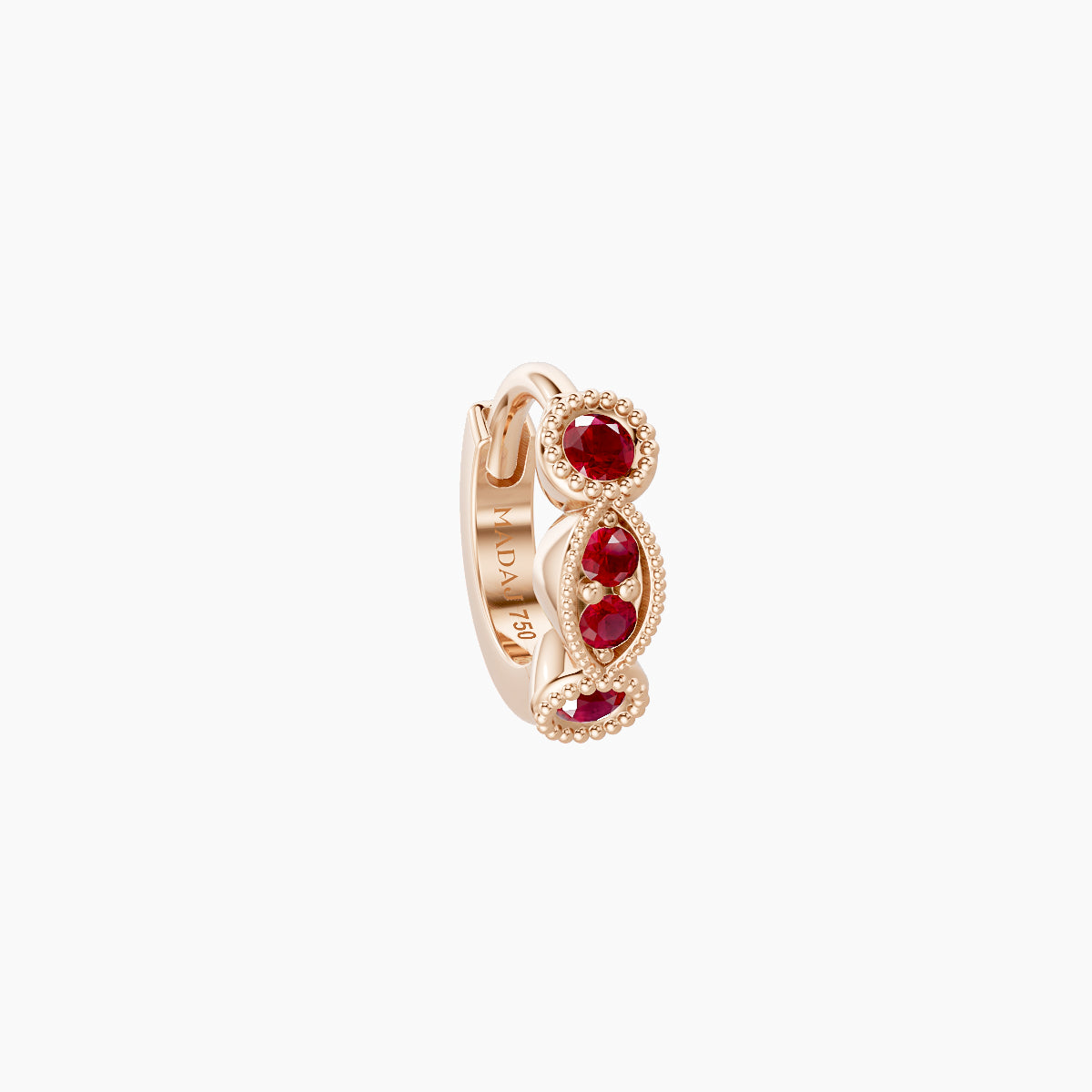 Camilla | 18k Rose Gold 5 mm Ruby Hoop Piercing