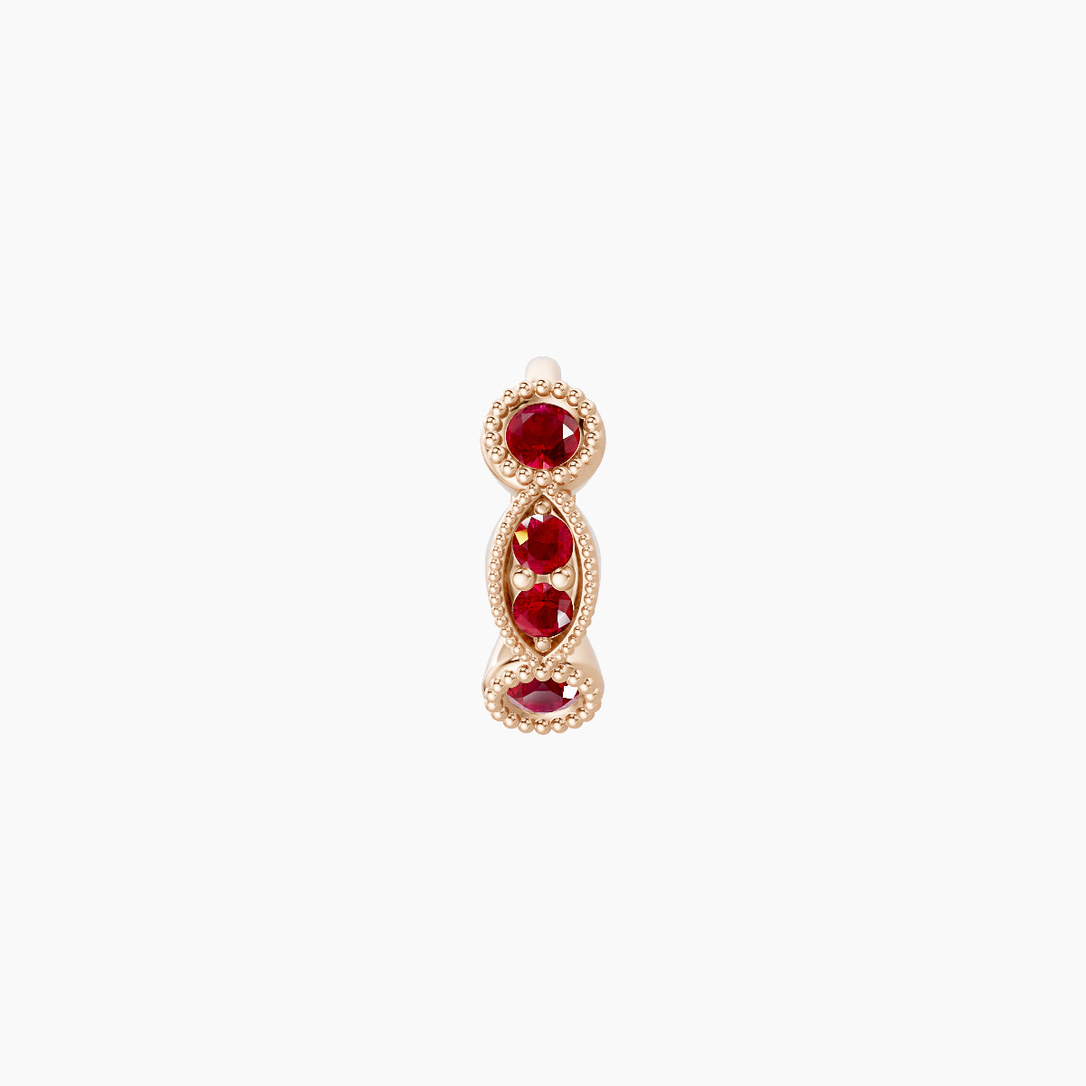 Camilla | 18k Rose Gold 5 mm Ruby Hoop Piercing